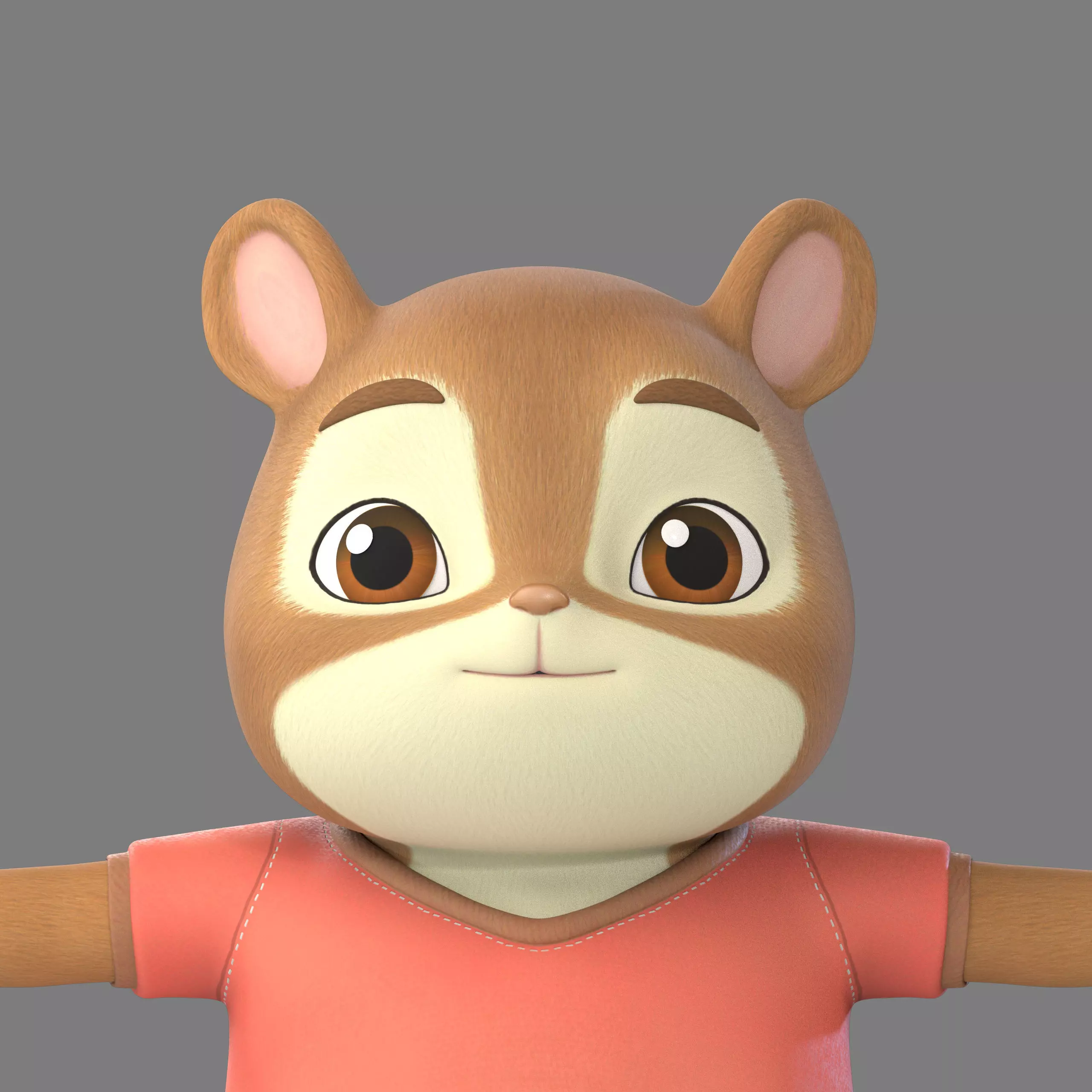cartoon hamster 3D model_0