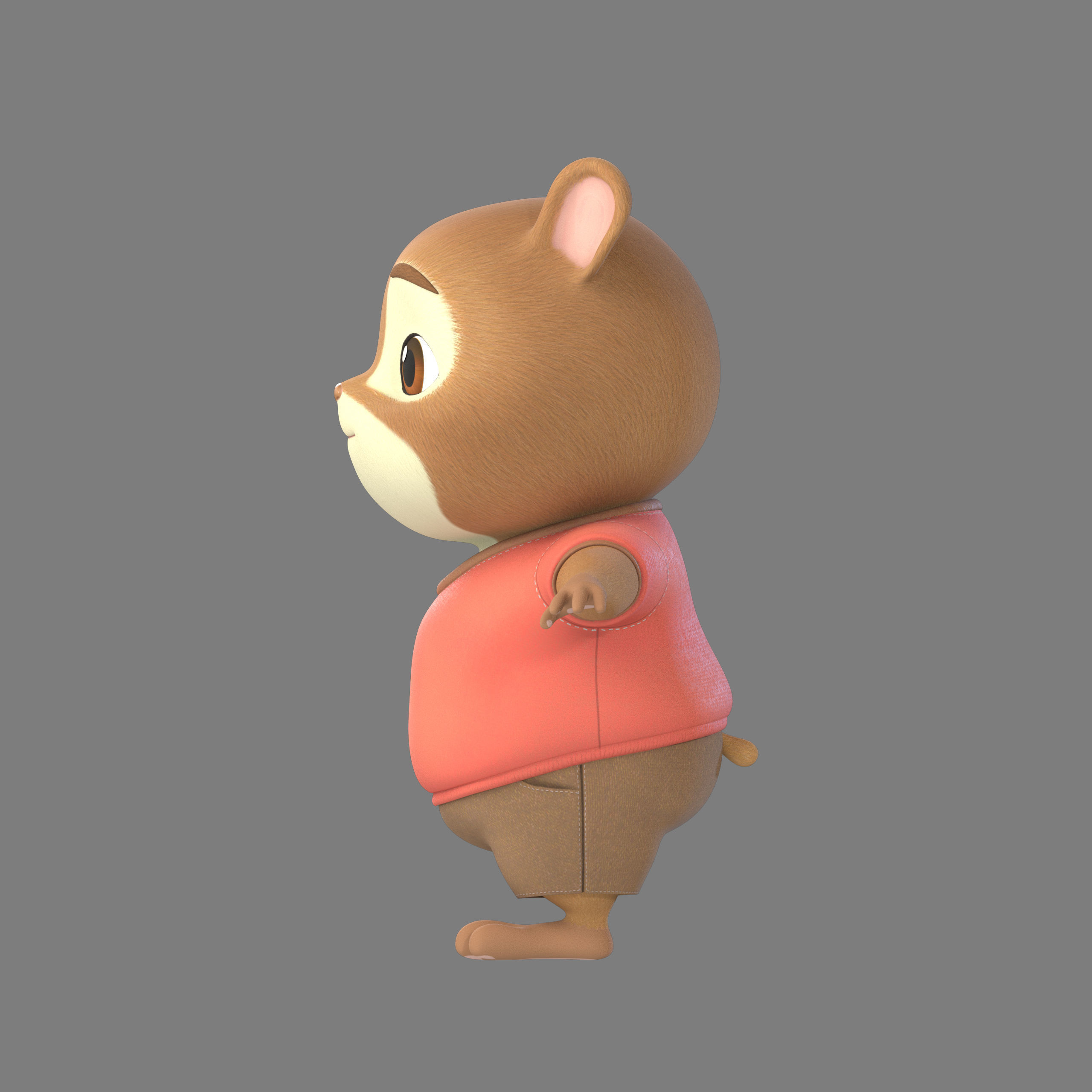 cartoon hamster 3D model_3