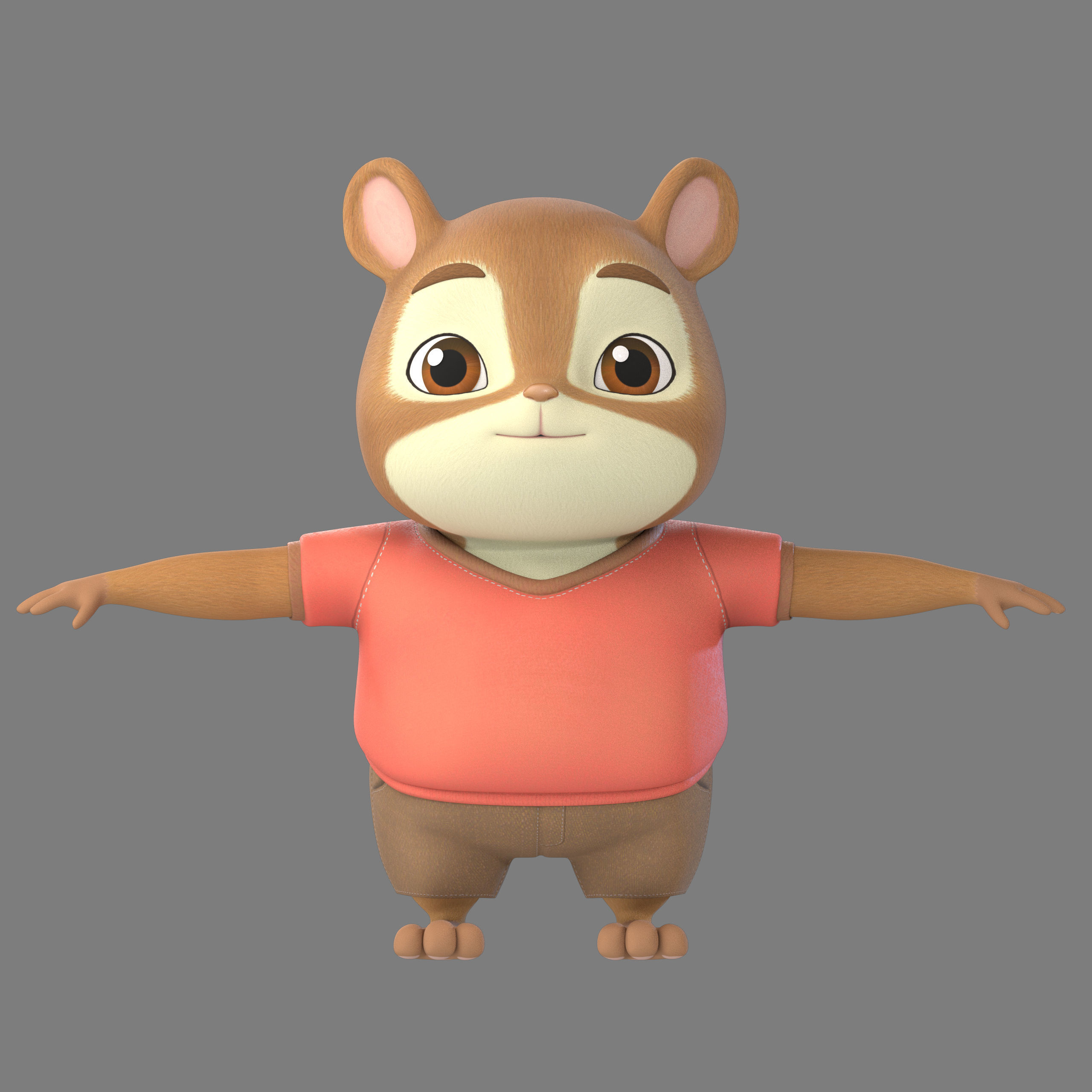 cartoon hamster 3D model_5