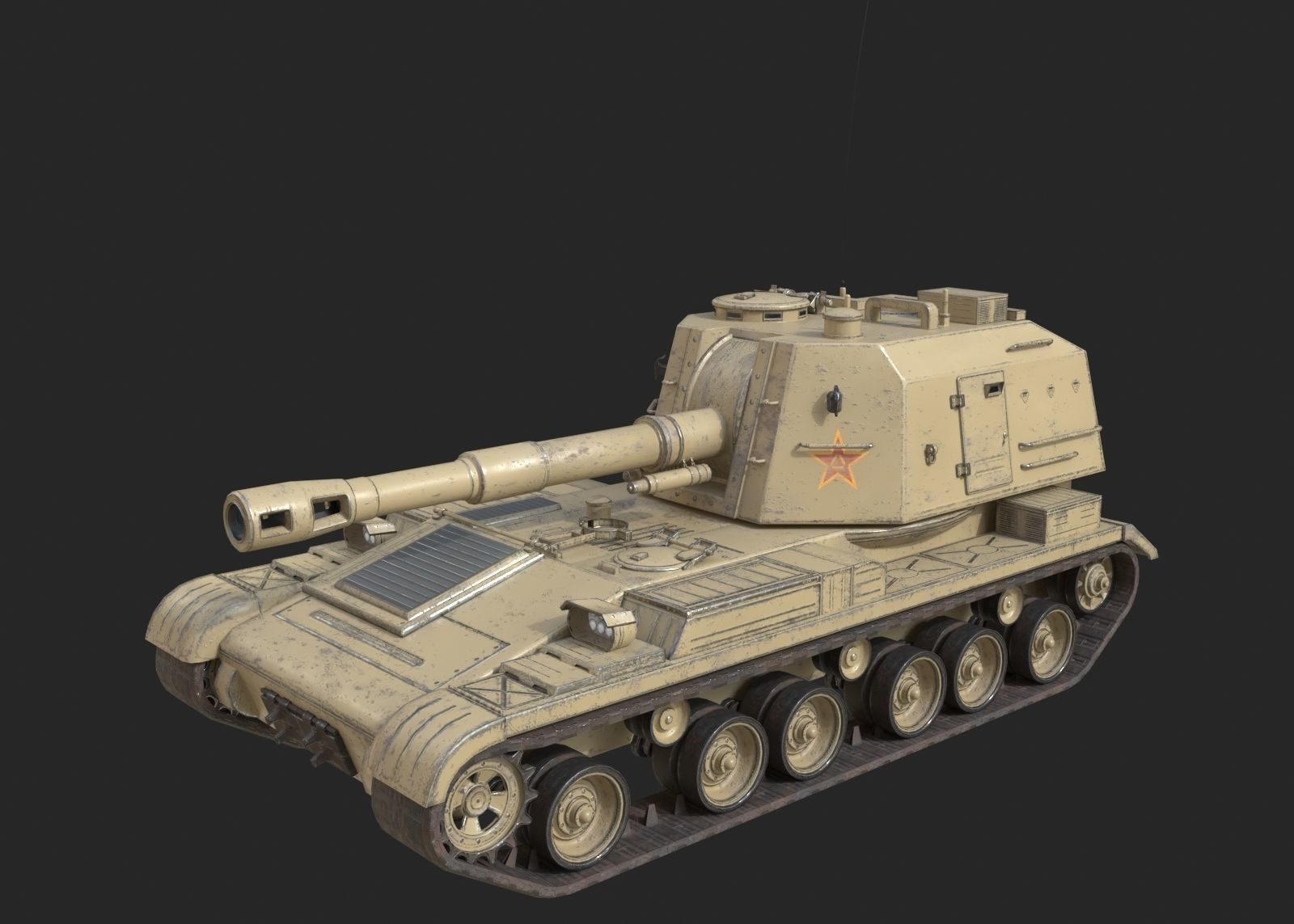 4 coatings of PLA Army PLZ83 152mm self-propelled howitzer Low-poly 3D model_10