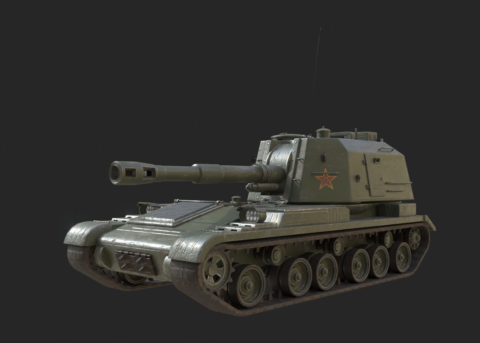 4 coatings of PLA Army PLZ83 152mm self-propelled howitzer Low-poly 3D model_6
