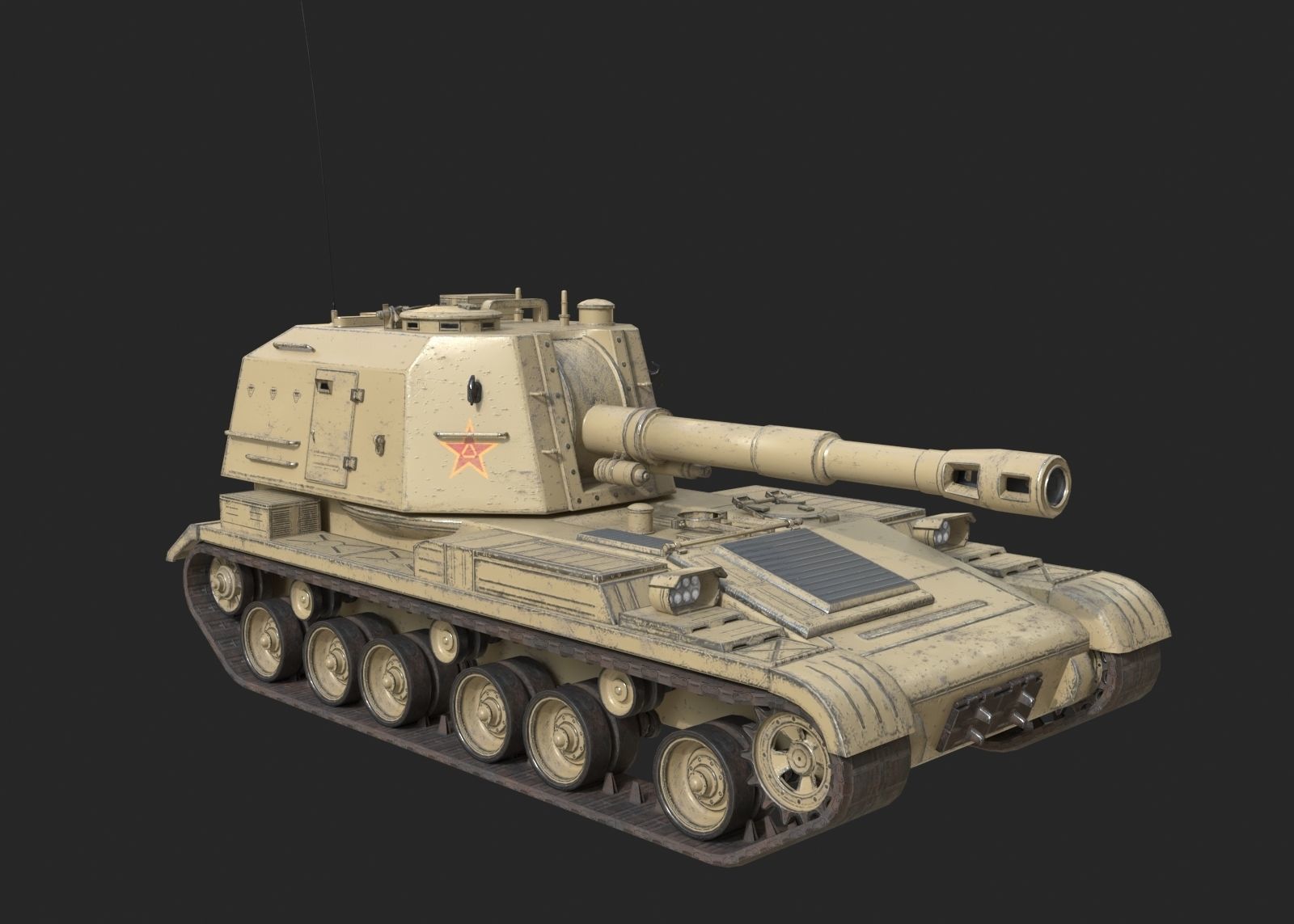 4 coatings of PLA Army PLZ83 152mm self-propelled howitzer Low-poly 3D model_9