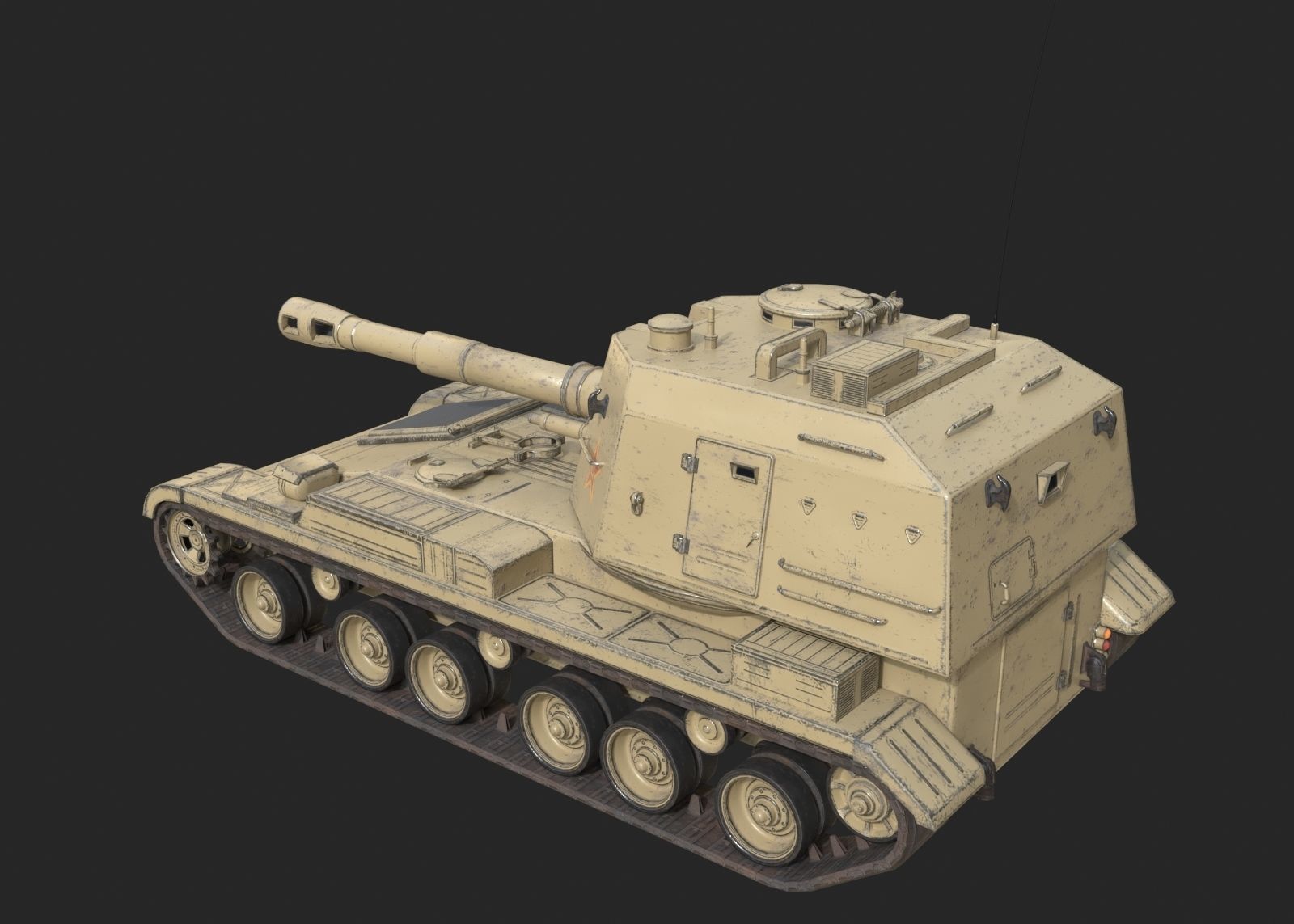 4 coatings of PLA Army PLZ83 152mm self-propelled howitzer Low-poly 3D model_11