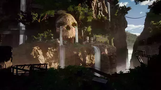 Maya Temple Modular Kit -Unreal Engine- and -FBX- Low-poly 3D model
