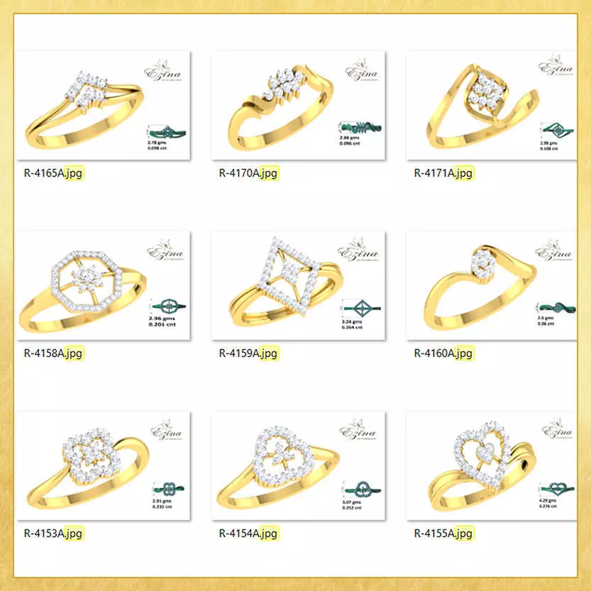jewelry ring bulk collection 3D print model 3D print model