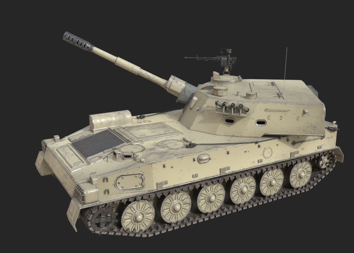 4 coatings of PLA Army PLZ89 122mm self-propelled howitzer Low-poly 3D model_14