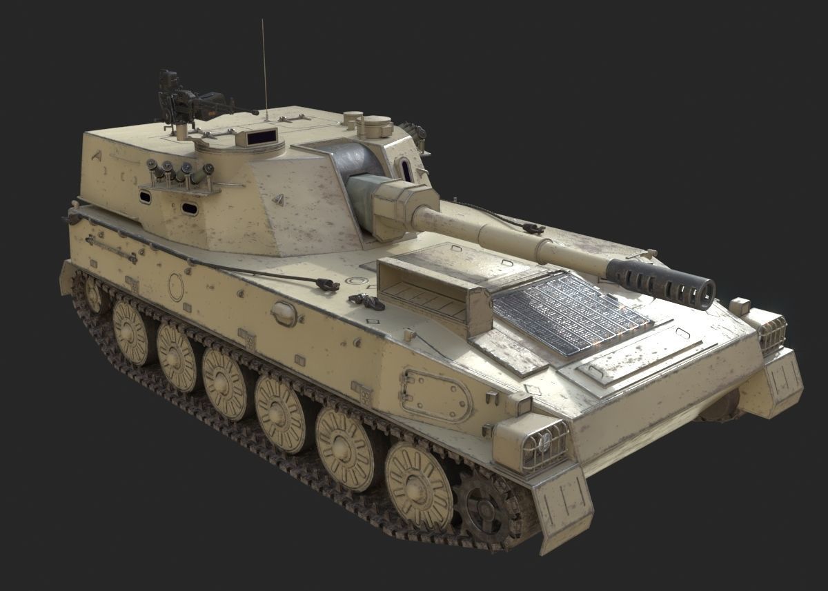 4 coatings of PLA Army PLZ89 122mm self-propelled howitzer Low-poly 3D model_17