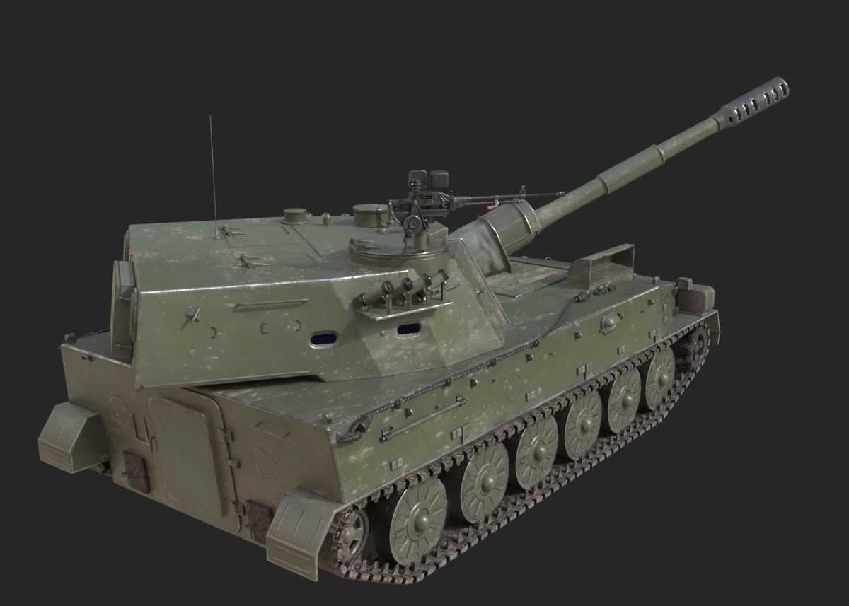 4 coatings of PLA Army PLZ89 122mm self-propelled howitzer Low-poly 3D model_11