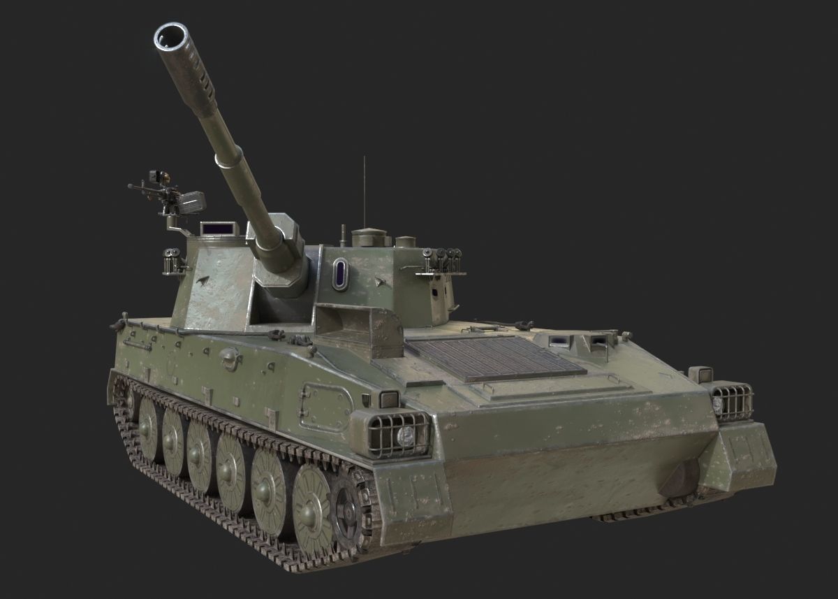 4 coatings of PLA Army PLZ89 122mm self-propelled howitzer Low-poly 3D model_10