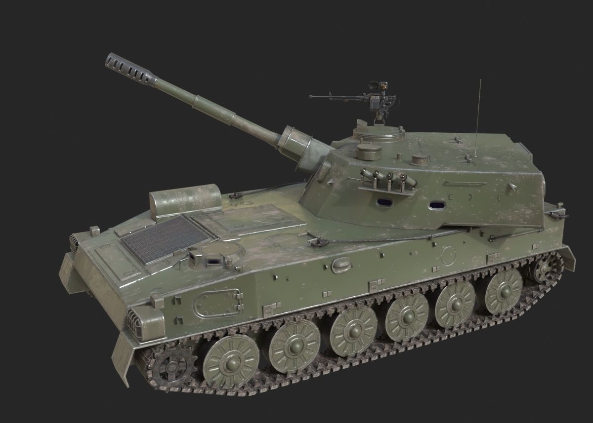 4 coatings of PLA Army PLZ89 122mm self-propelled howitzer Low-poly 3D model_13