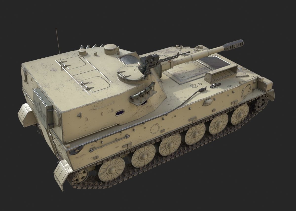 4 coatings of PLA Army PLZ89 122mm self-propelled howitzer Low-poly 3D model_16