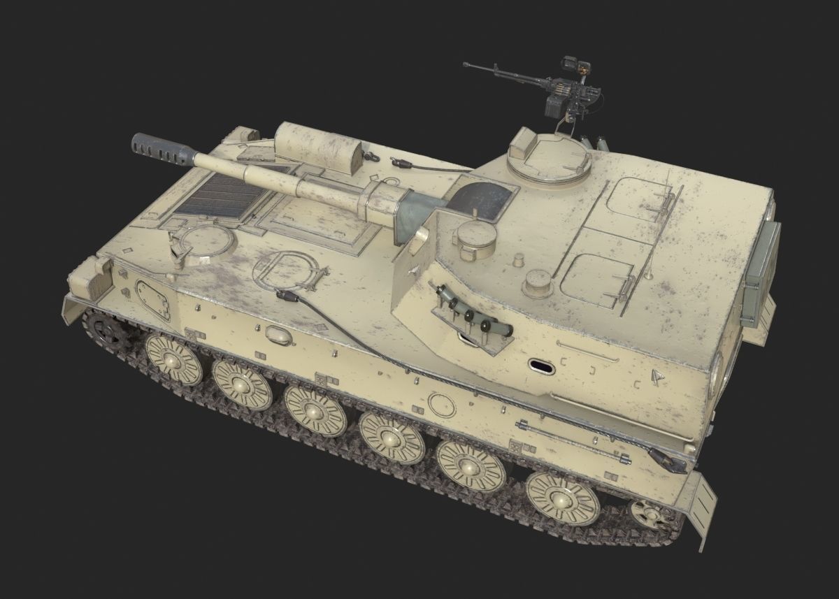 4 coatings of PLA Army PLZ89 122mm self-propelled howitzer Low-poly 3D model_15