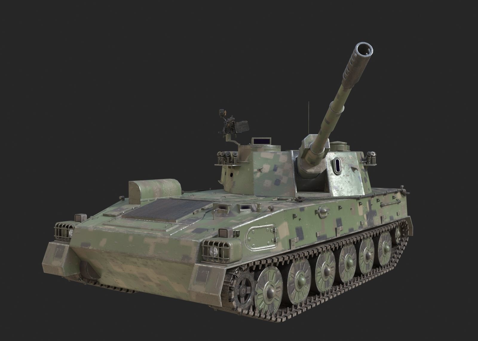 4 coatings of PLA Army PLZ89 122mm self-propelled howitzer Low-poly 3D model_5