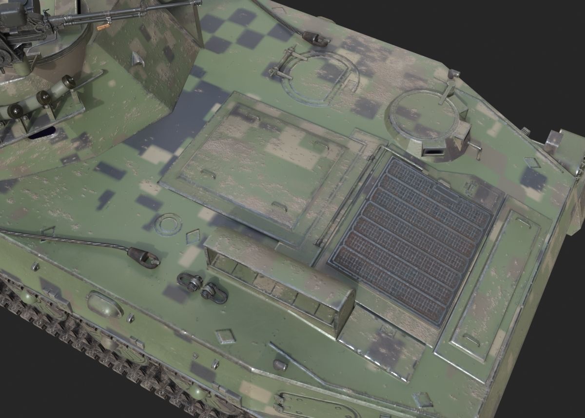 4 coatings of PLA Army PLZ89 122mm self-propelled howitzer Low-poly 3D model_9