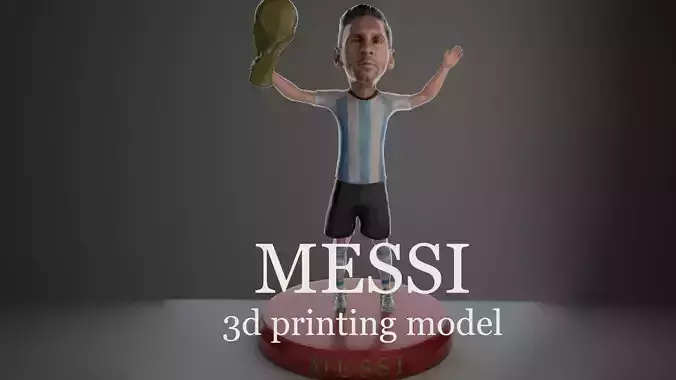 Lionel Messi with World Cup 3D print model 3D print model