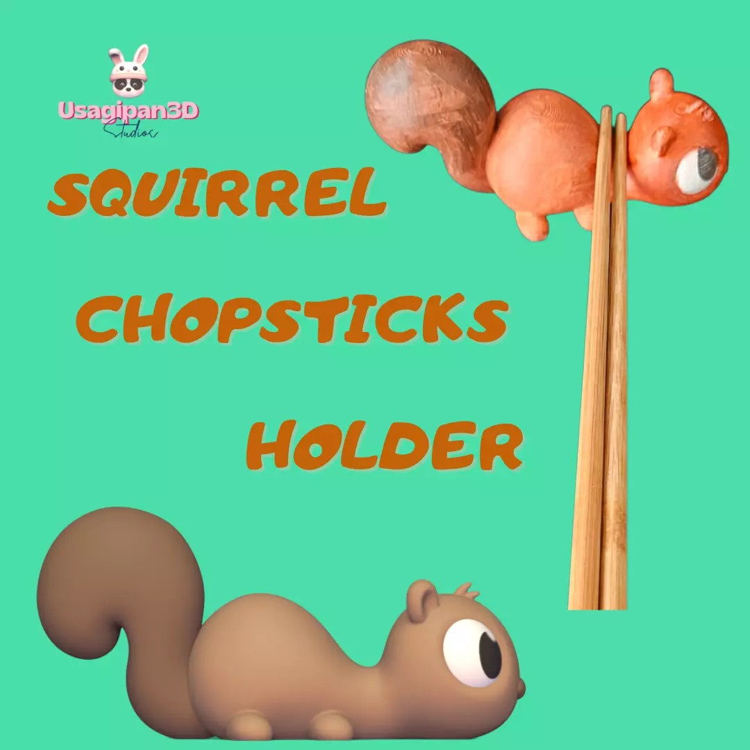 Squirrel Chopstick Holder 3D print model_0