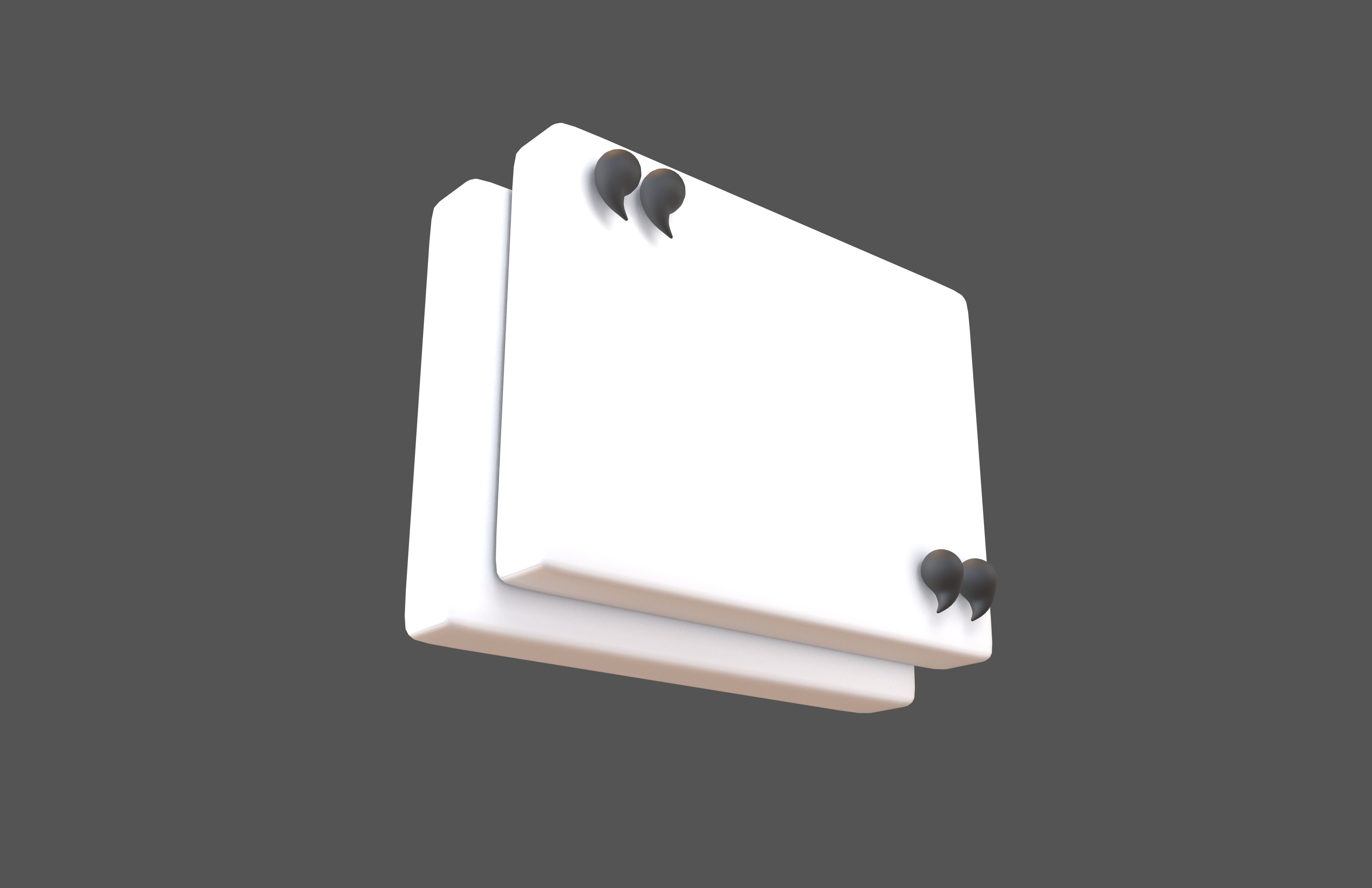 Testimonial Speech Balloon V1 001 Low-poly 3D model_3