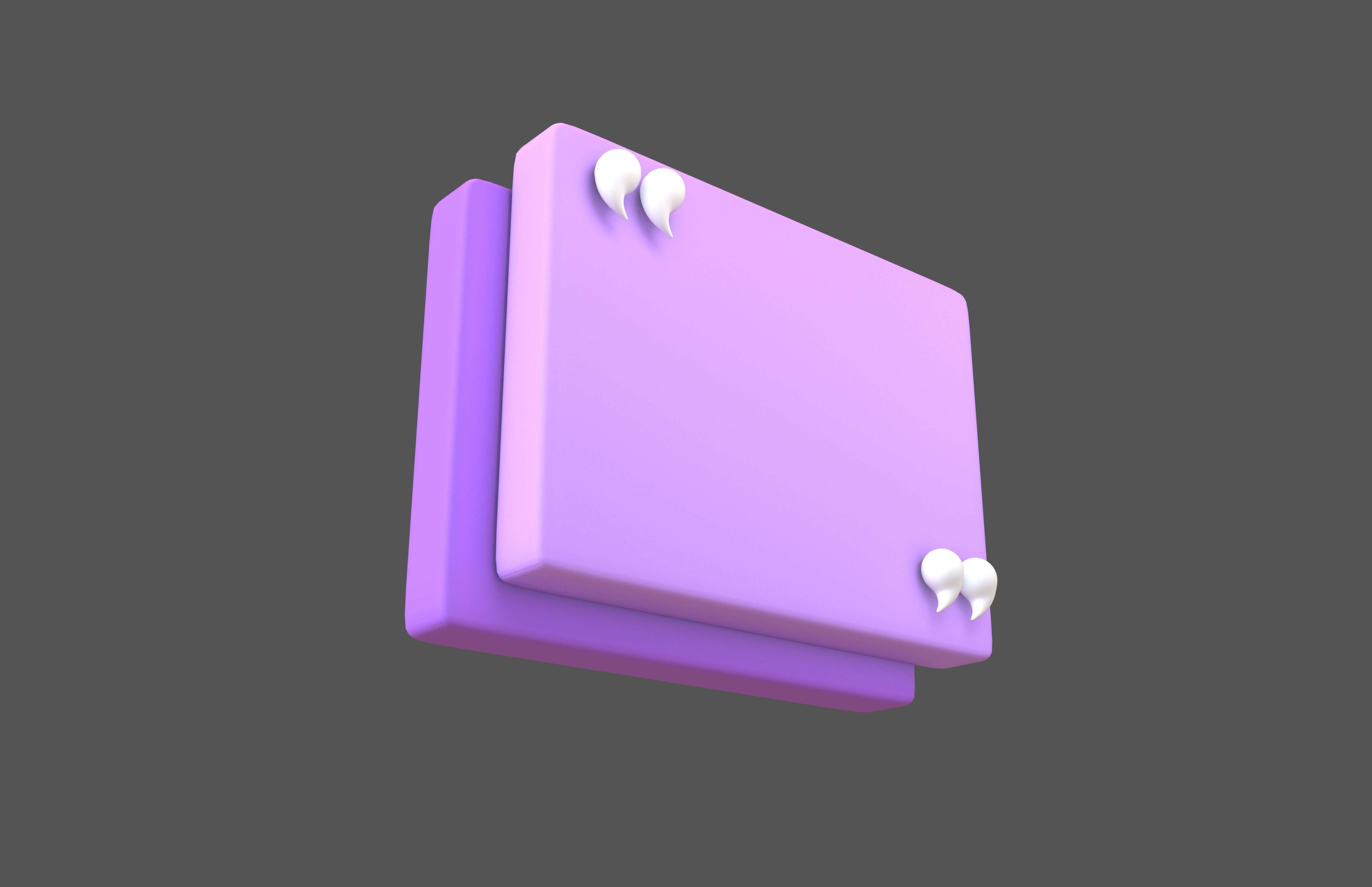 Testimonial Speech Balloon V1 005 Low-poly 3D model_3