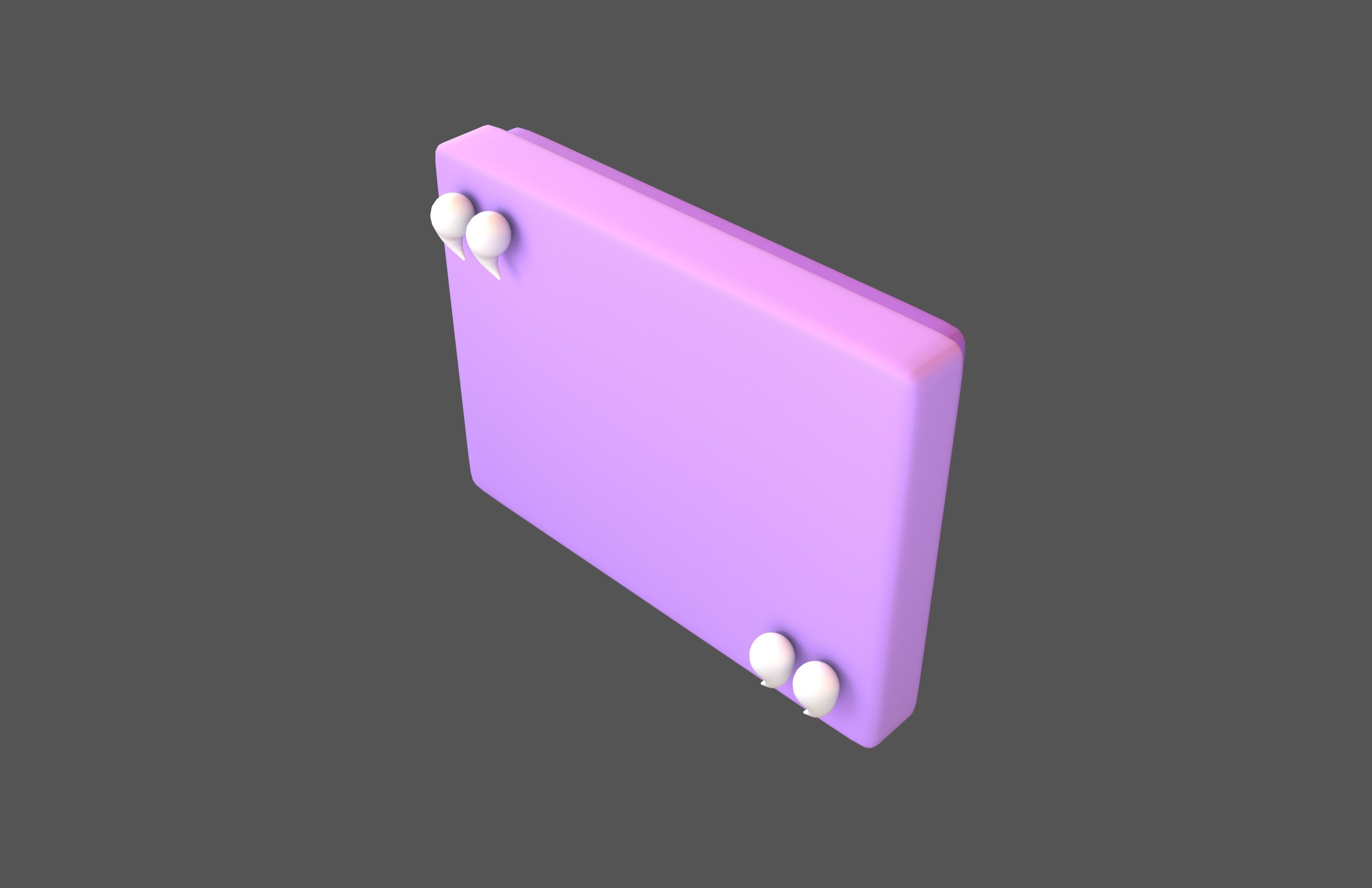 Testimonial Speech Balloon V1 005 Low-poly 3D model_2