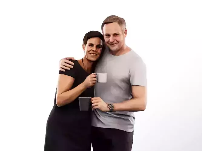 Susan Christof 14329 - Standing Couple Drinking Coffee