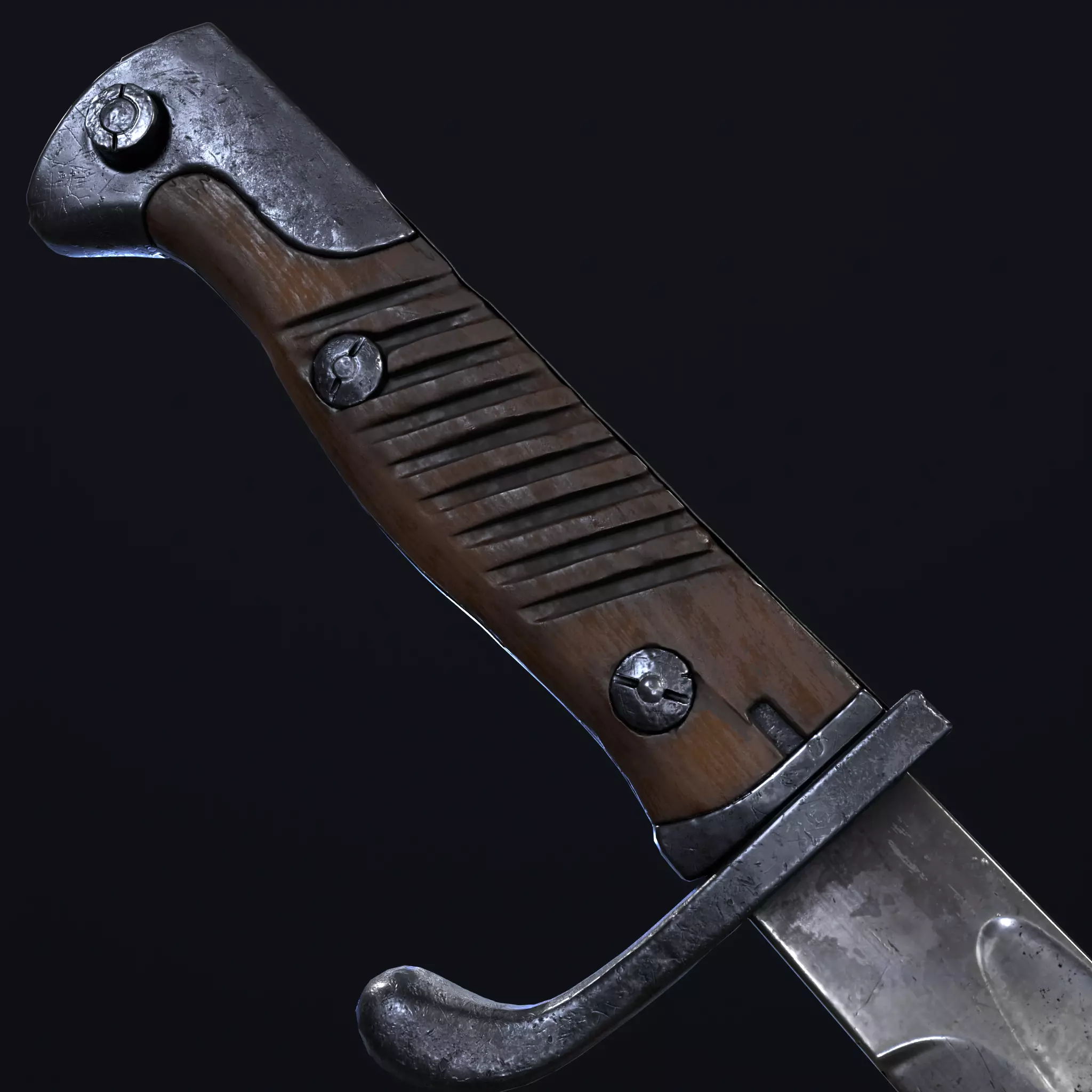 Mauser 1898 05 Bayonet Low-poly 3D model_0