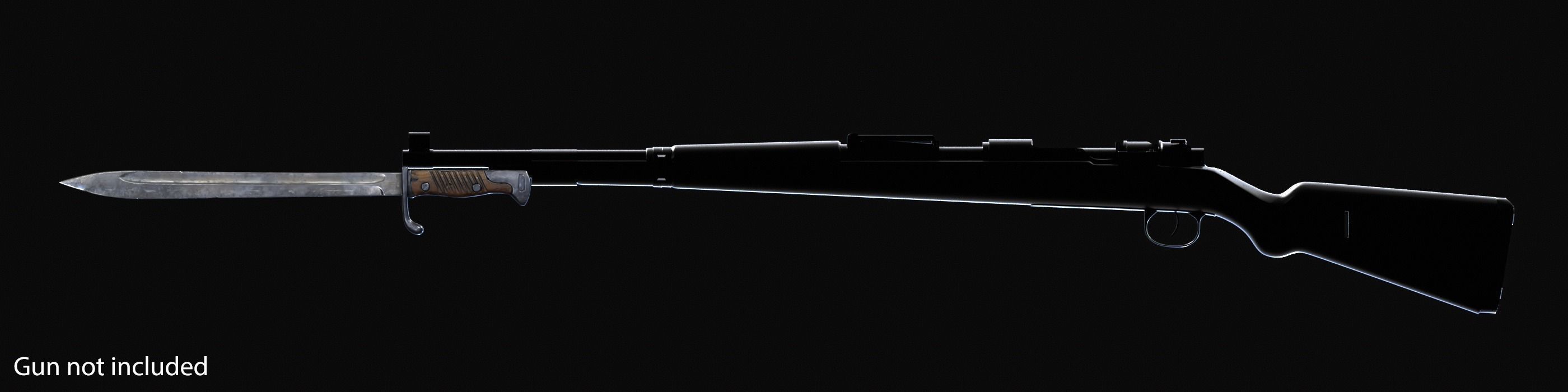 Mauser 1898 05 Bayonet Low-poly 3D model_6