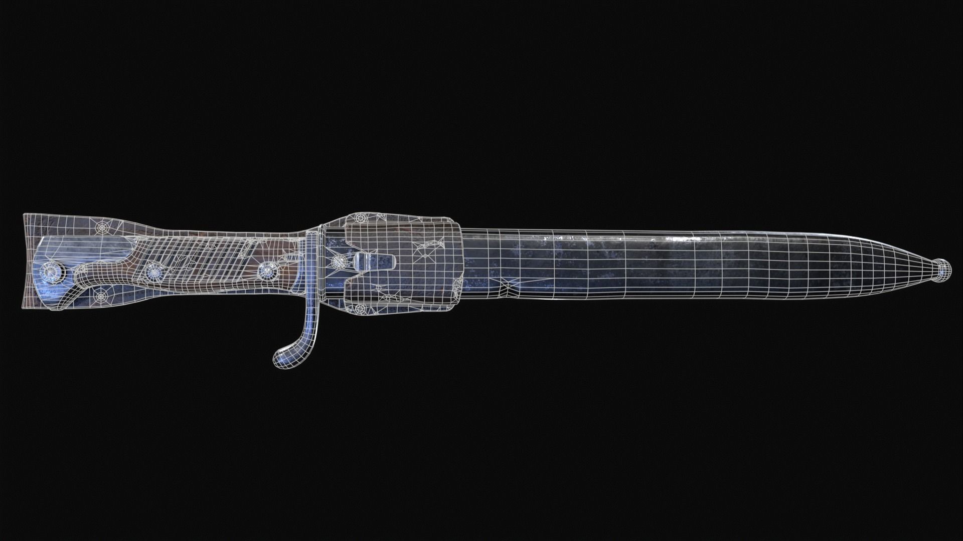 Mauser 1898 05 Bayonet Low-poly 3D model_5