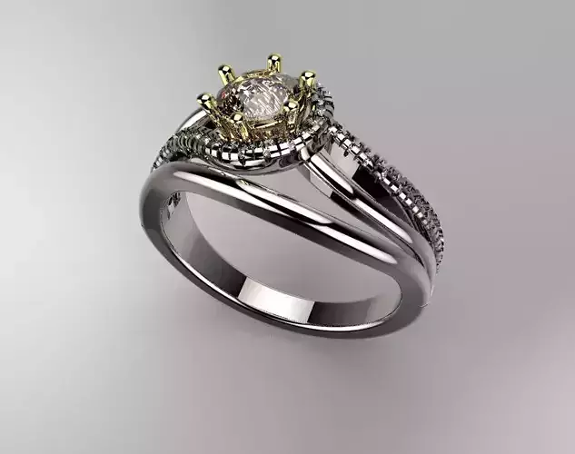 Moissanite Wavy Engagement Ring