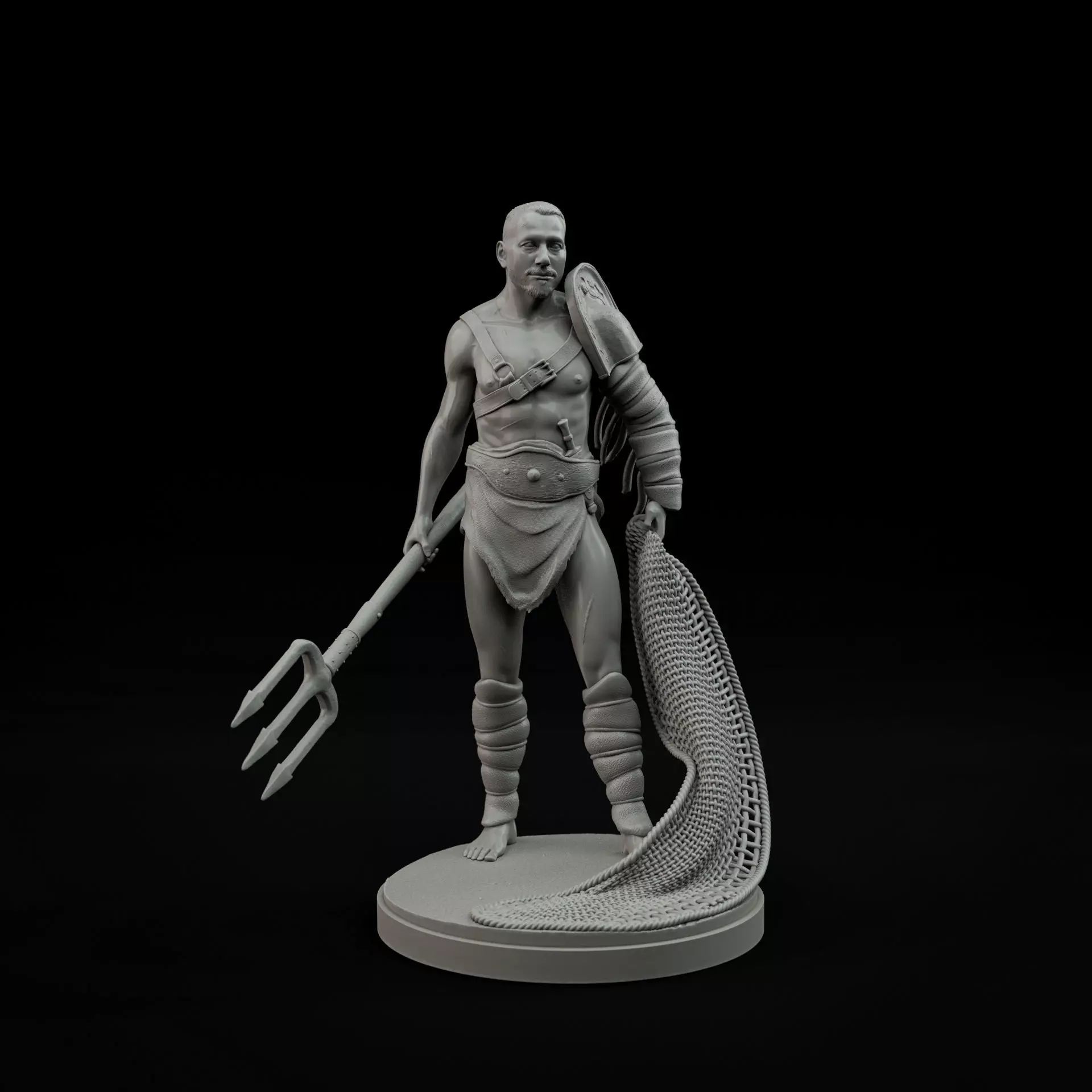 Retiarius Roman gladiator miniature 3D print model