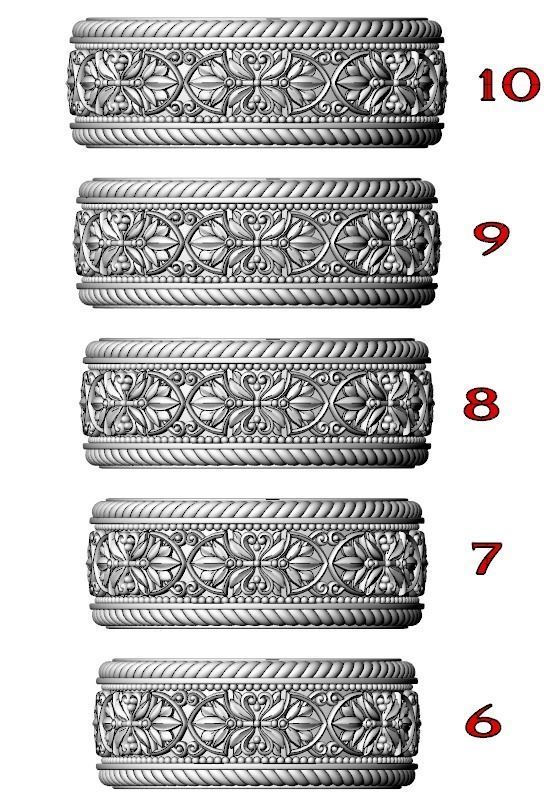 Vintage engagement ring with patterns 788 3D print model_13