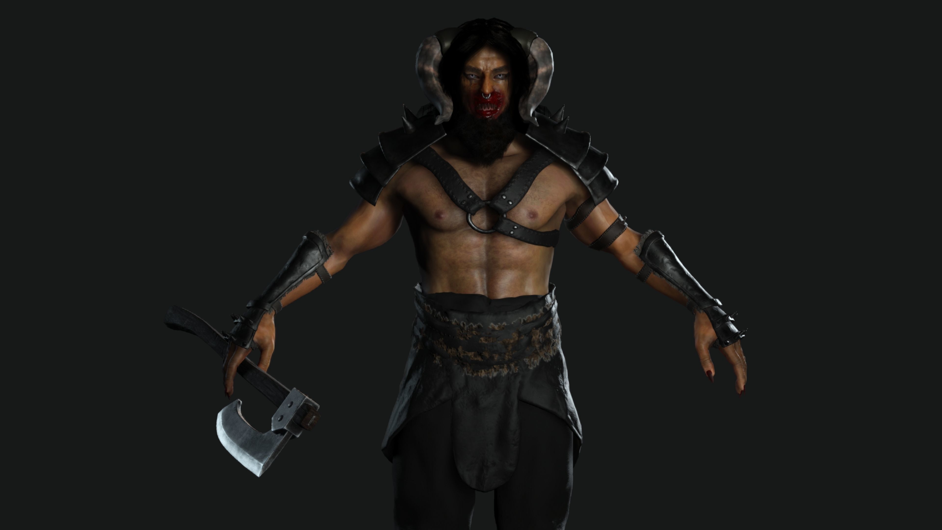 AAA 3D MODEL FANTASY CREATURE CHARACTER - THE MONSTER HUMAN Low-poly 3D model_5