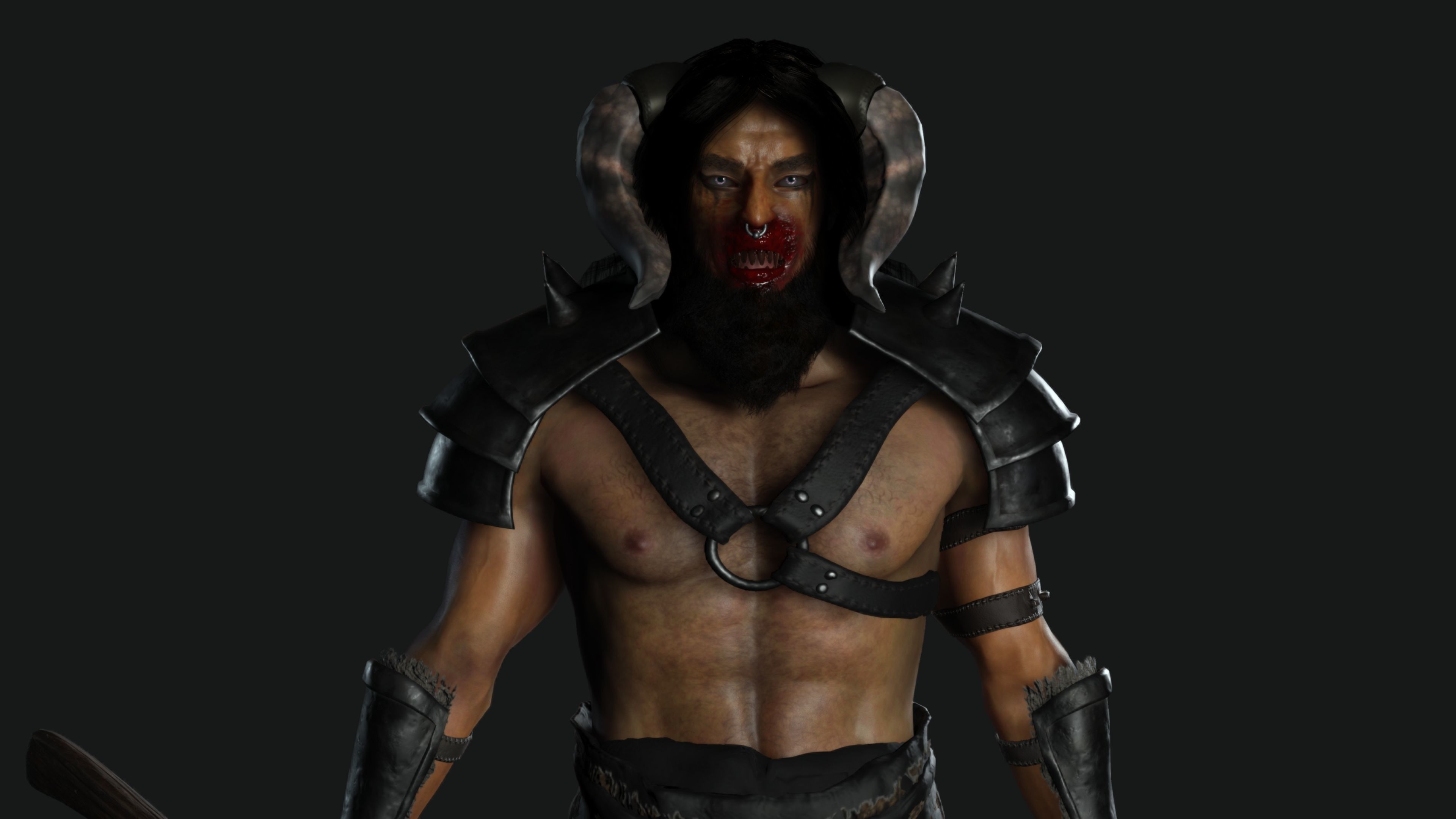 AAA 3D MODEL FANTASY CREATURE CHARACTER - THE MONSTER HUMAN Low-poly 3D model_8