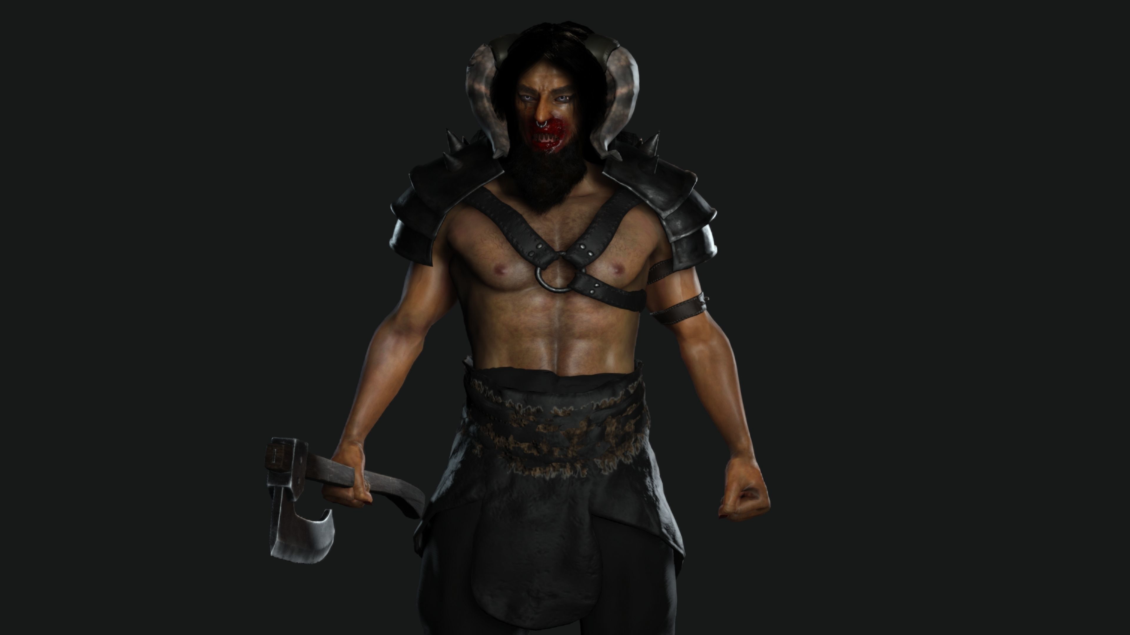 AAA 3D MODEL FANTASY CREATURE CHARACTER - THE MONSTER HUMAN Low-poly 3D model_12