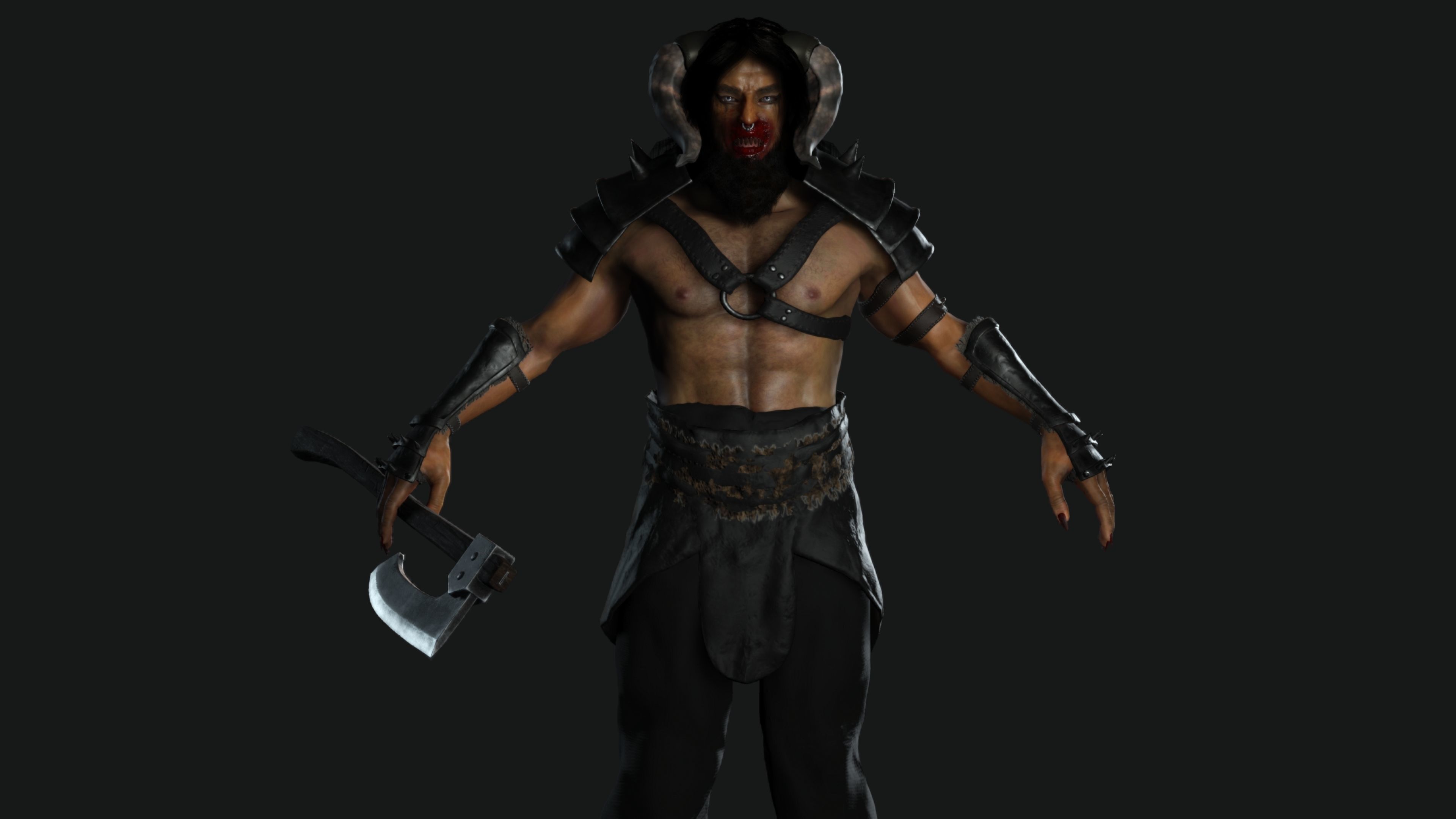 AAA 3D MODEL FANTASY CREATURE CHARACTER - THE MONSTER HUMAN Low-poly 3D model_4