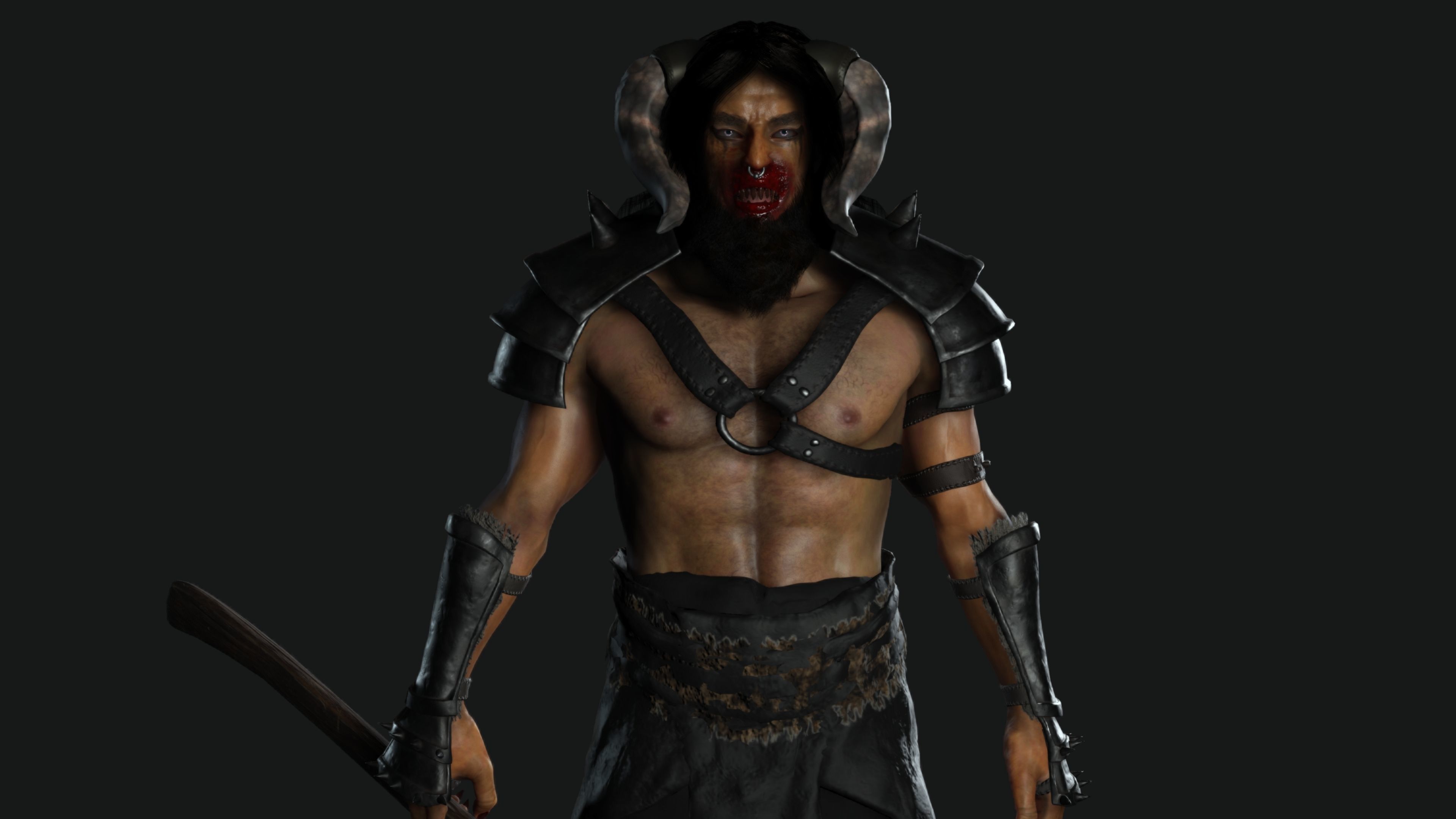 AAA 3D MODEL FANTASY CREATURE CHARACTER - THE MONSTER HUMAN Low-poly 3D model_7