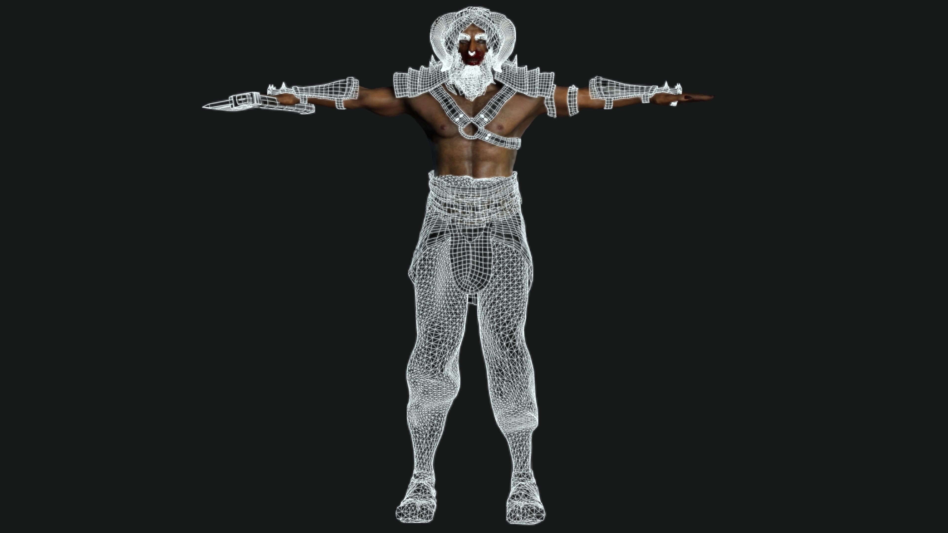 AAA 3D MODEL FANTASY CREATURE CHARACTER - THE MONSTER HUMAN Low-poly 3D model_16