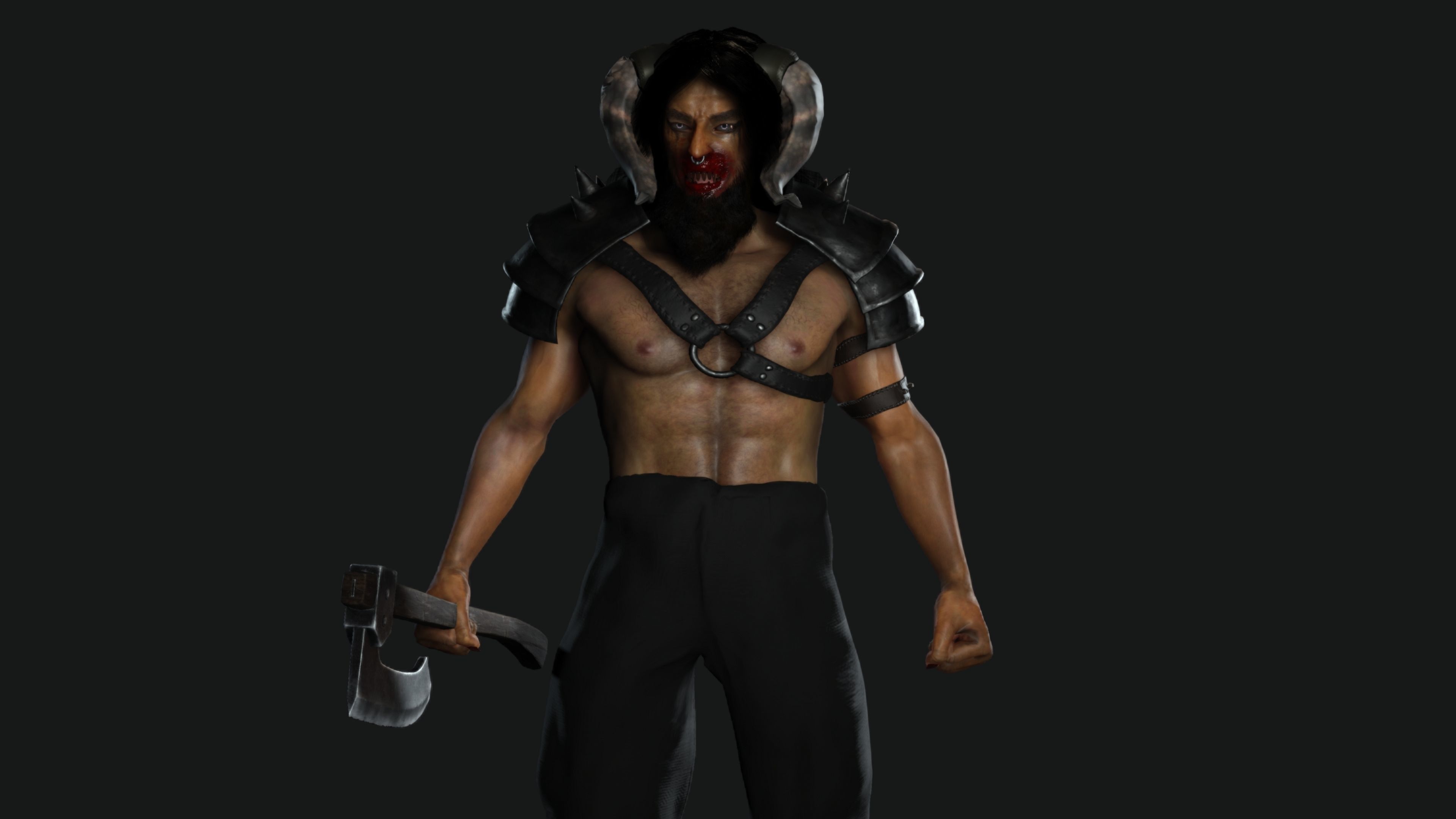 AAA 3D MODEL FANTASY CREATURE CHARACTER - THE MONSTER HUMAN Low-poly 3D model_13