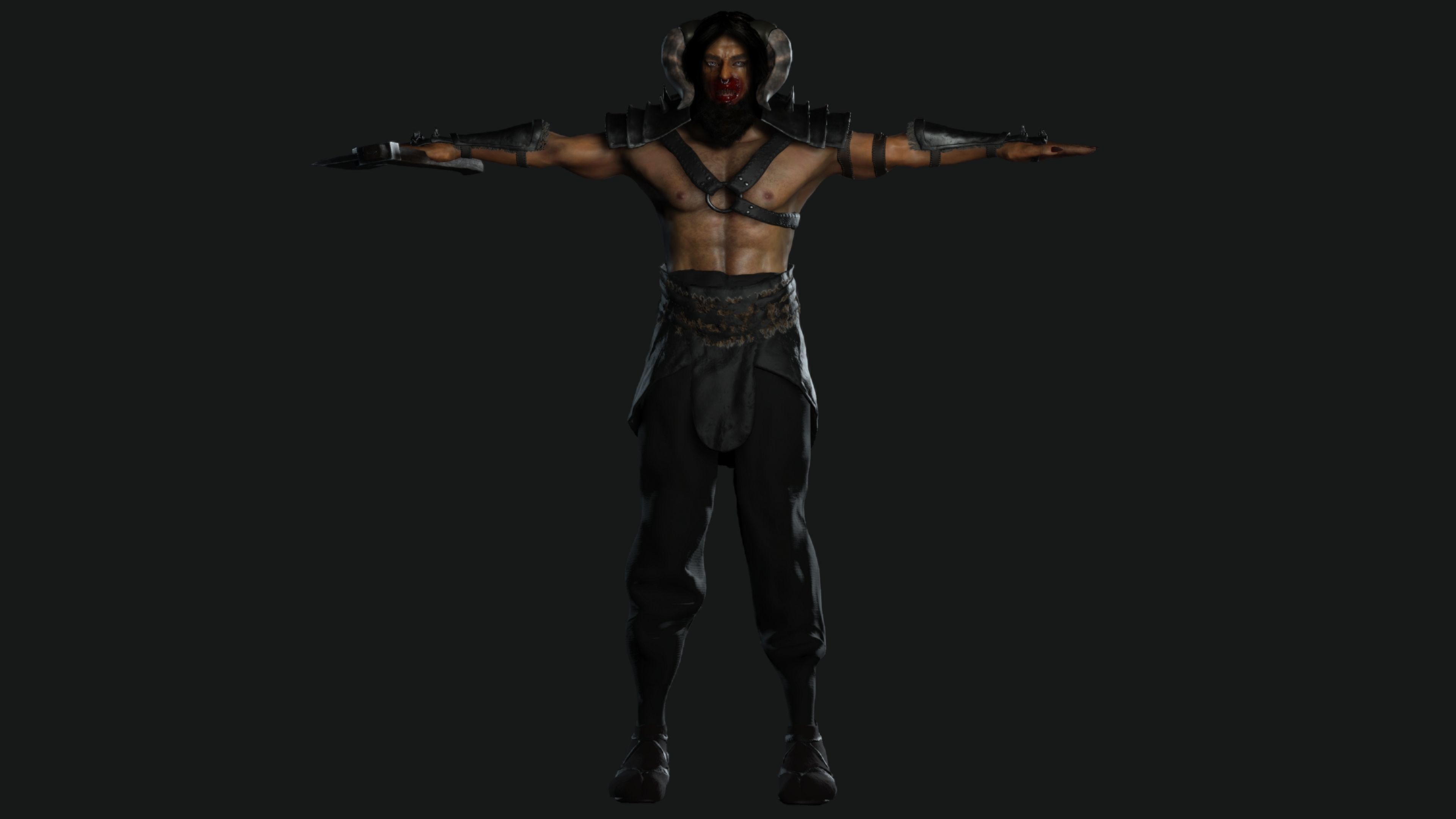 AAA 3D MODEL FANTASY CREATURE CHARACTER - THE MONSTER HUMAN Low-poly 3D model_15