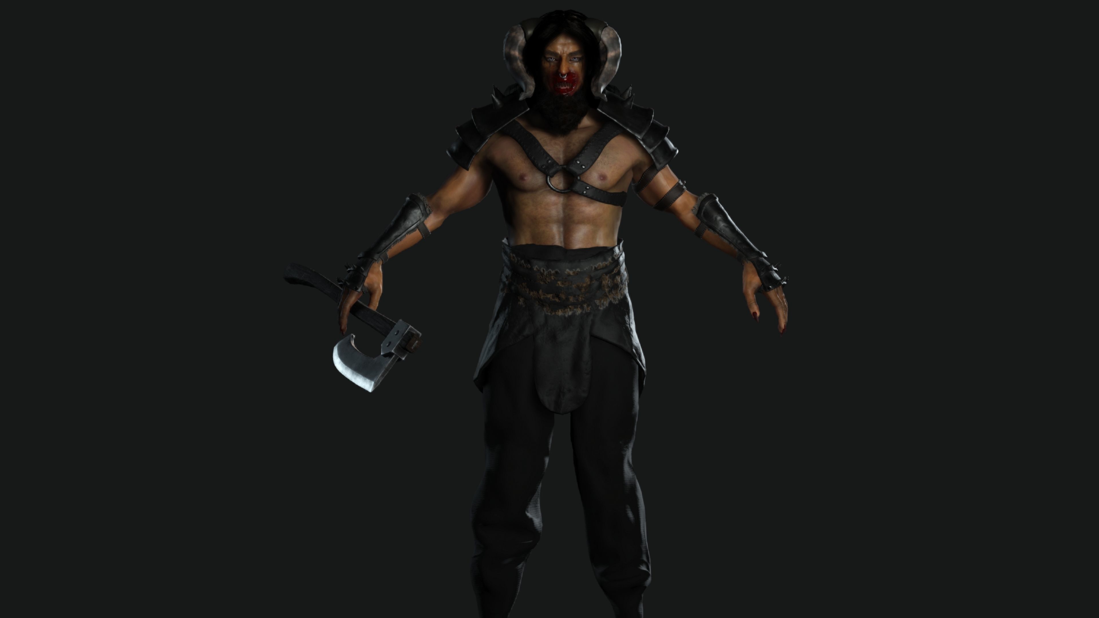 AAA 3D MODEL FANTASY CREATURE CHARACTER - THE MONSTER HUMAN Low-poly 3D model_2