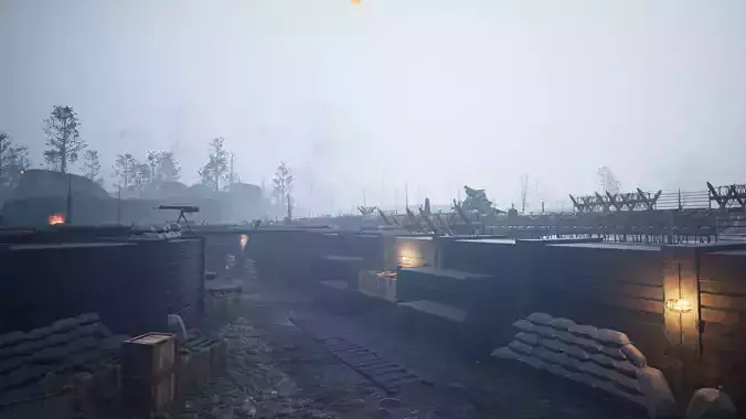 World War battlefield -Unreal Engine- and -FBX- Low-poly 3D model