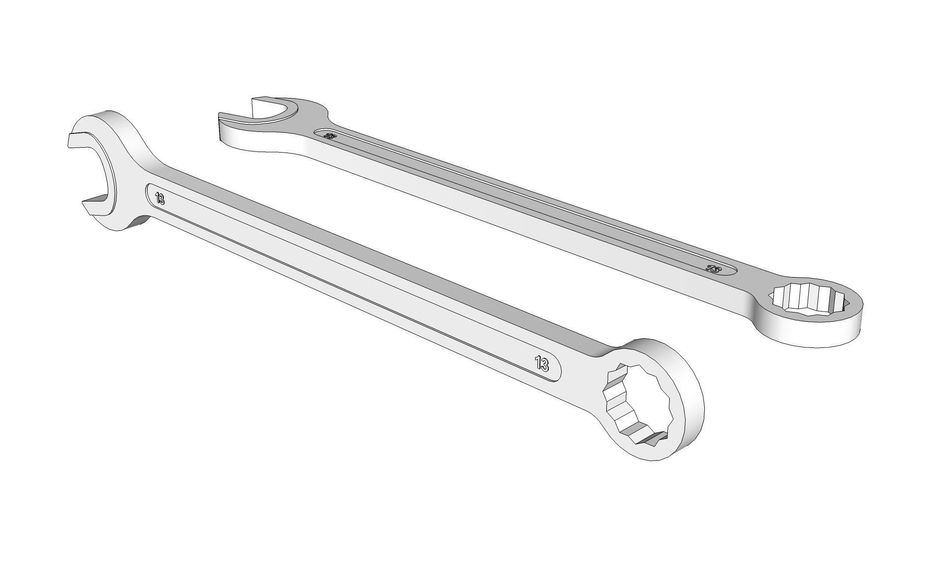 Open End Ring Spanner 3D model_14