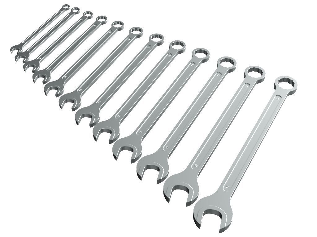 Open End Ring Spanner 3D model_3