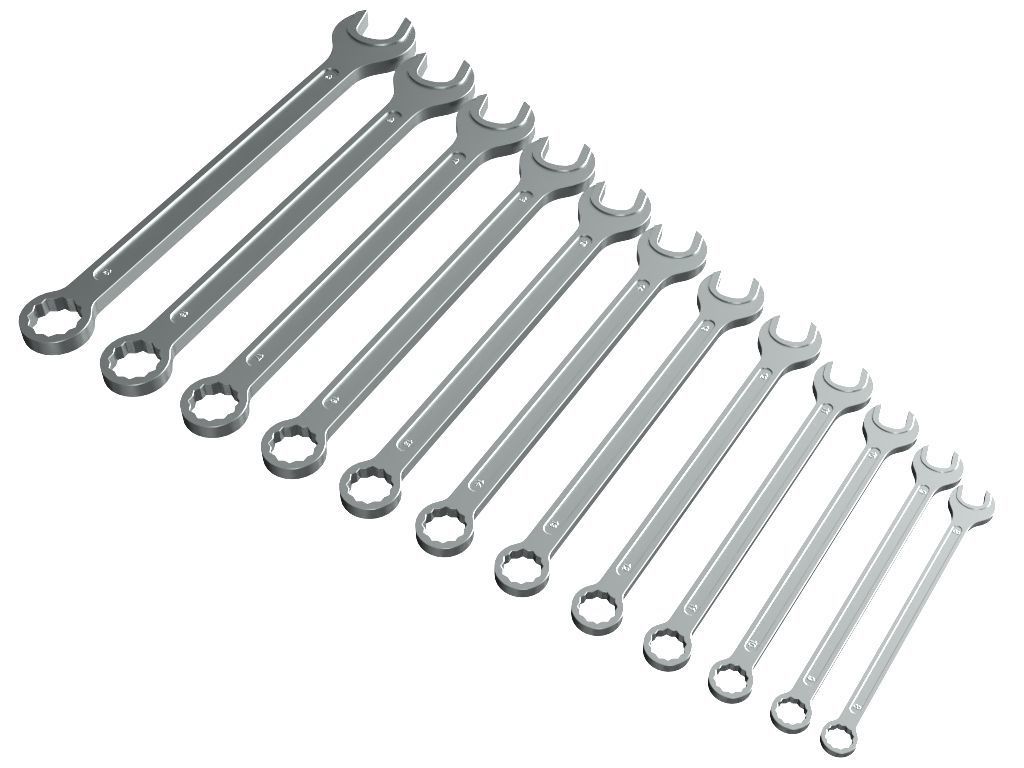 Open End Ring Spanner 3D model_1