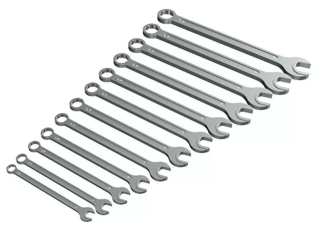 Open End Ring Spanner 3D model_0