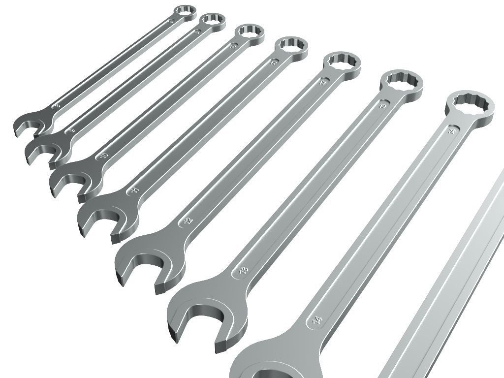 Open End Ring Spanner 3D model_4