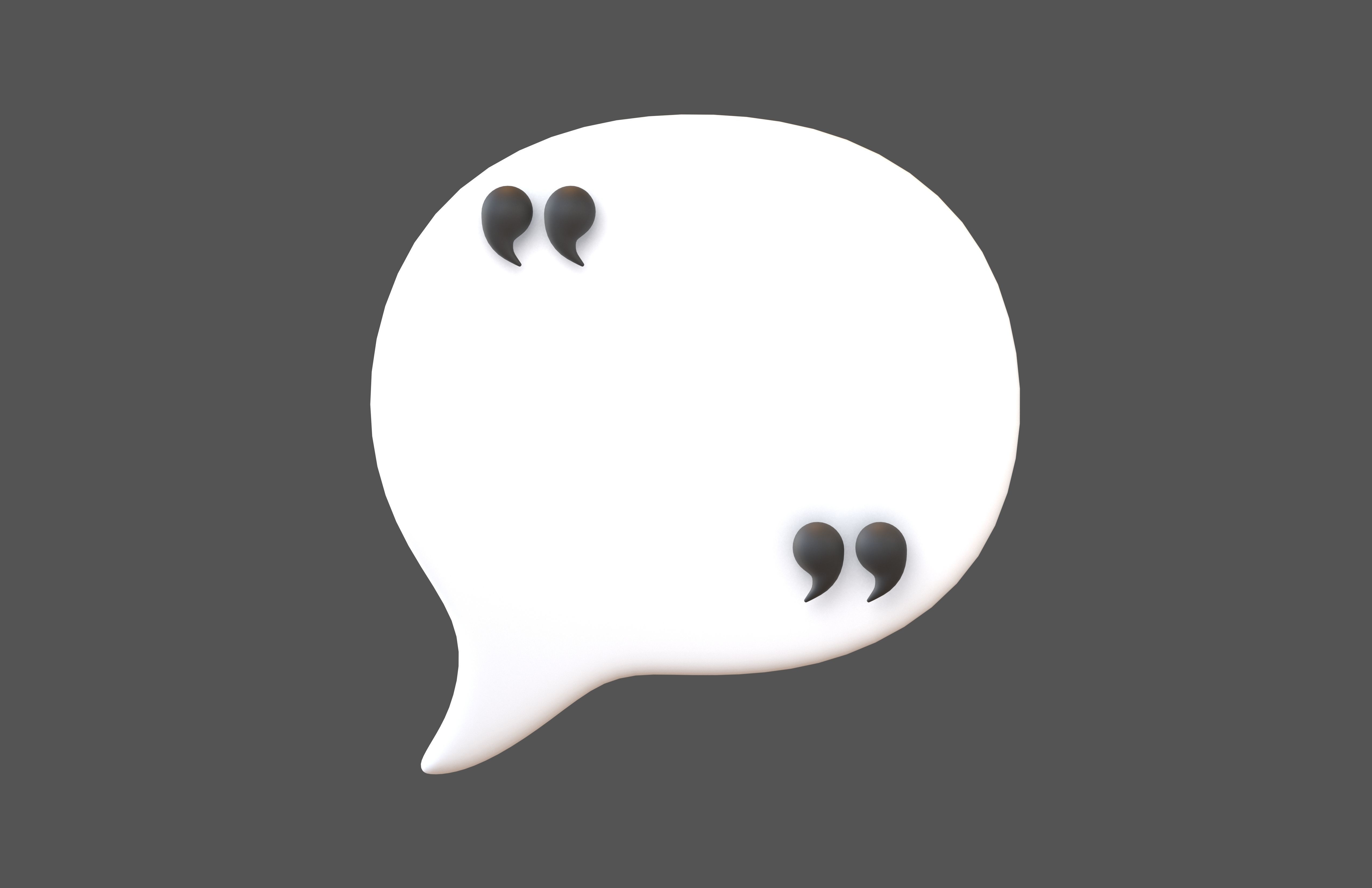 Testimonial Speech Balloon V2 001 Low-poly 3D model_2