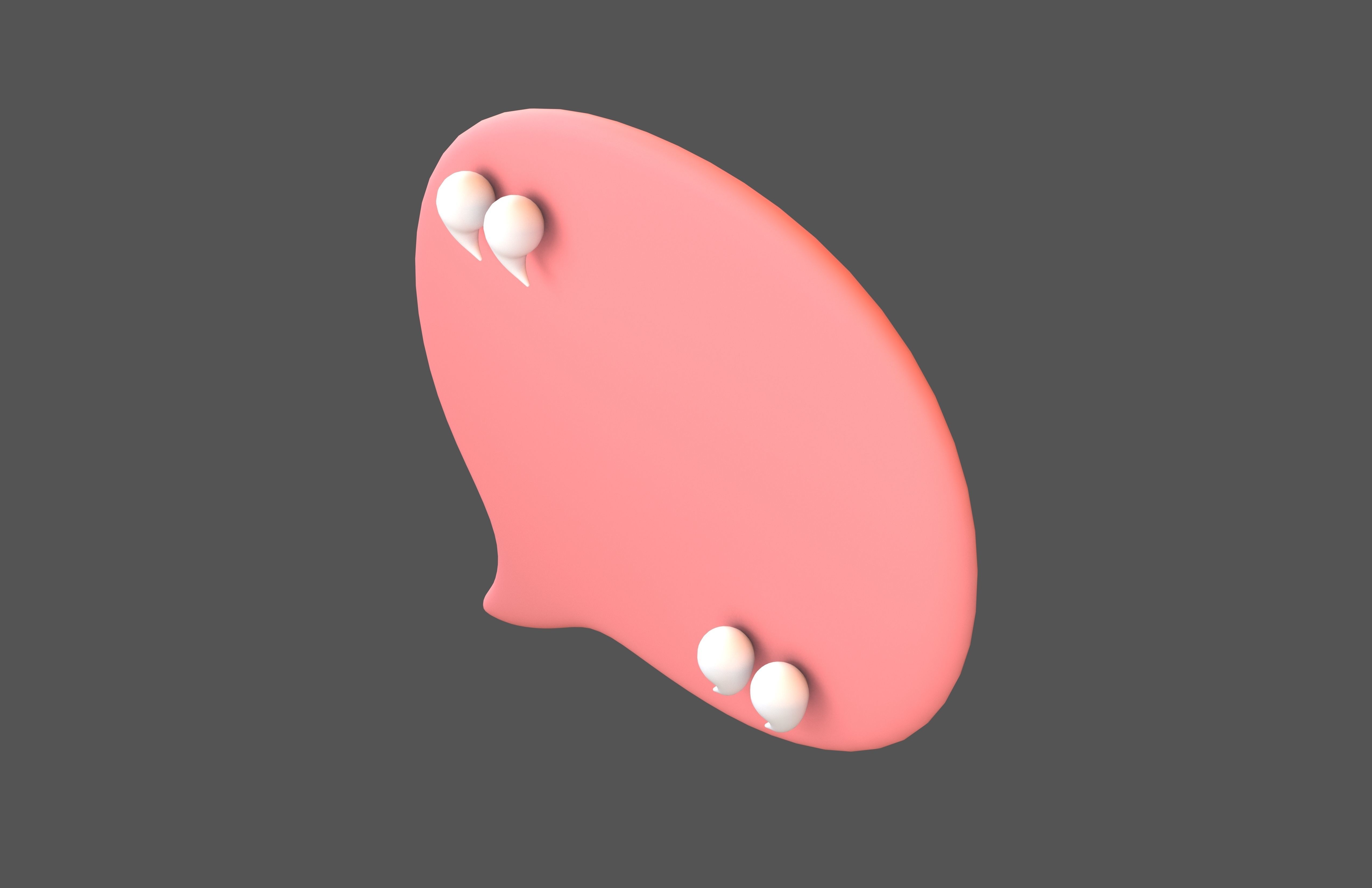 Testimonial Speech Balloon V2 002 Low-poly 3D model_1