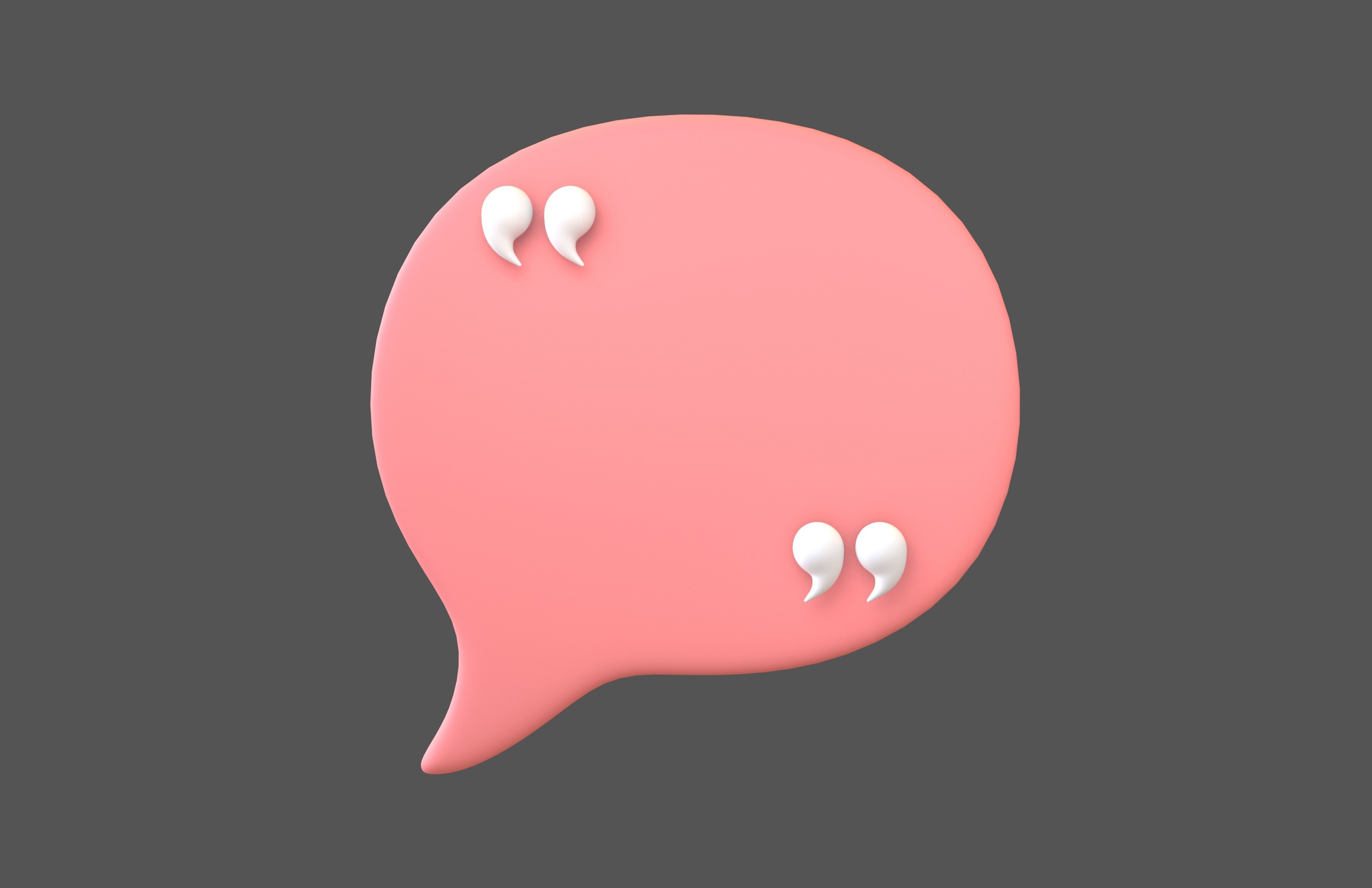 Testimonial Speech Balloon V2 002 Low-poly 3D model_2