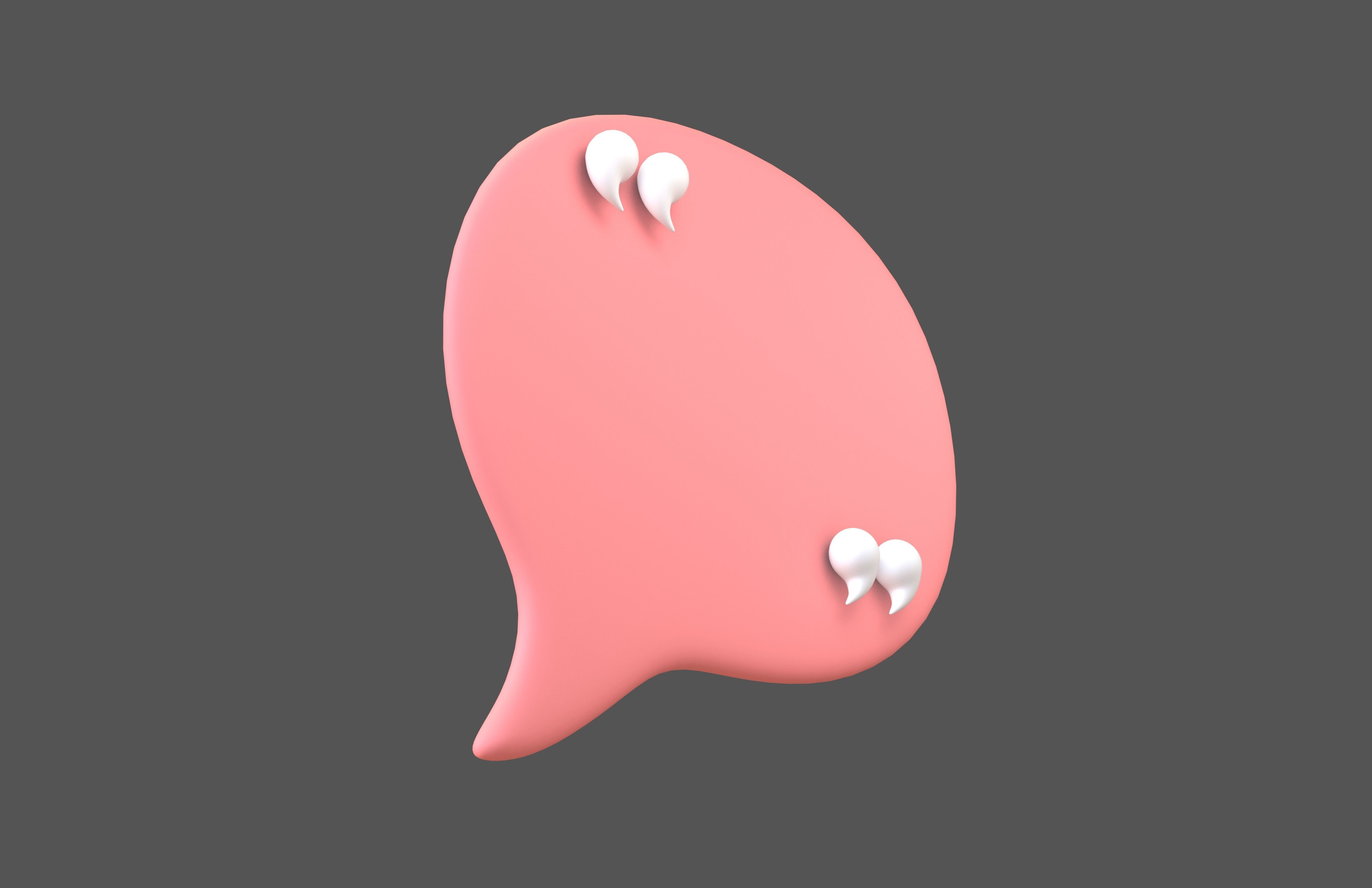 Testimonial Speech Balloon V2 002 Low-poly 3D model_3