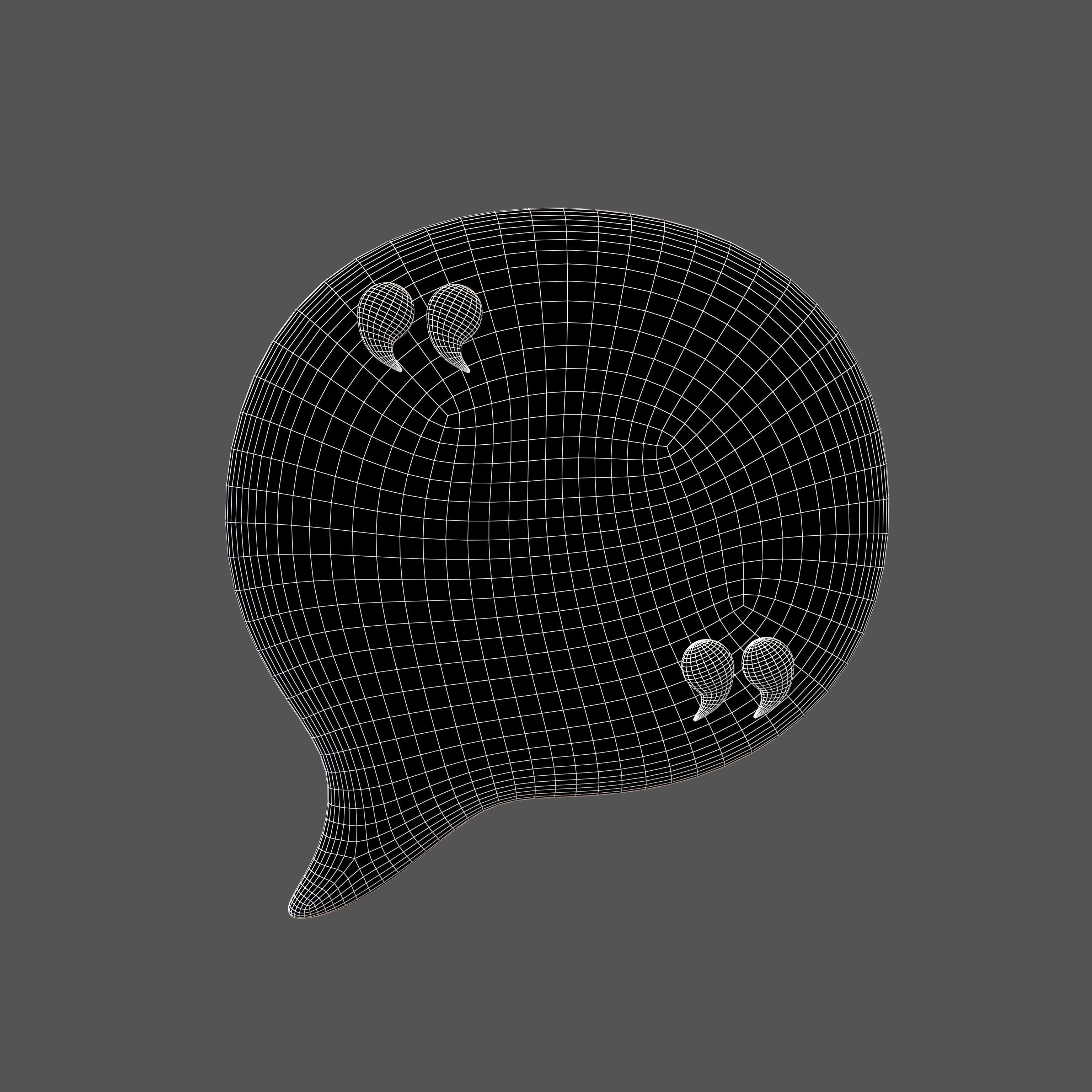 Testimonial Speech Balloon V2 002 Low-poly 3D model_4